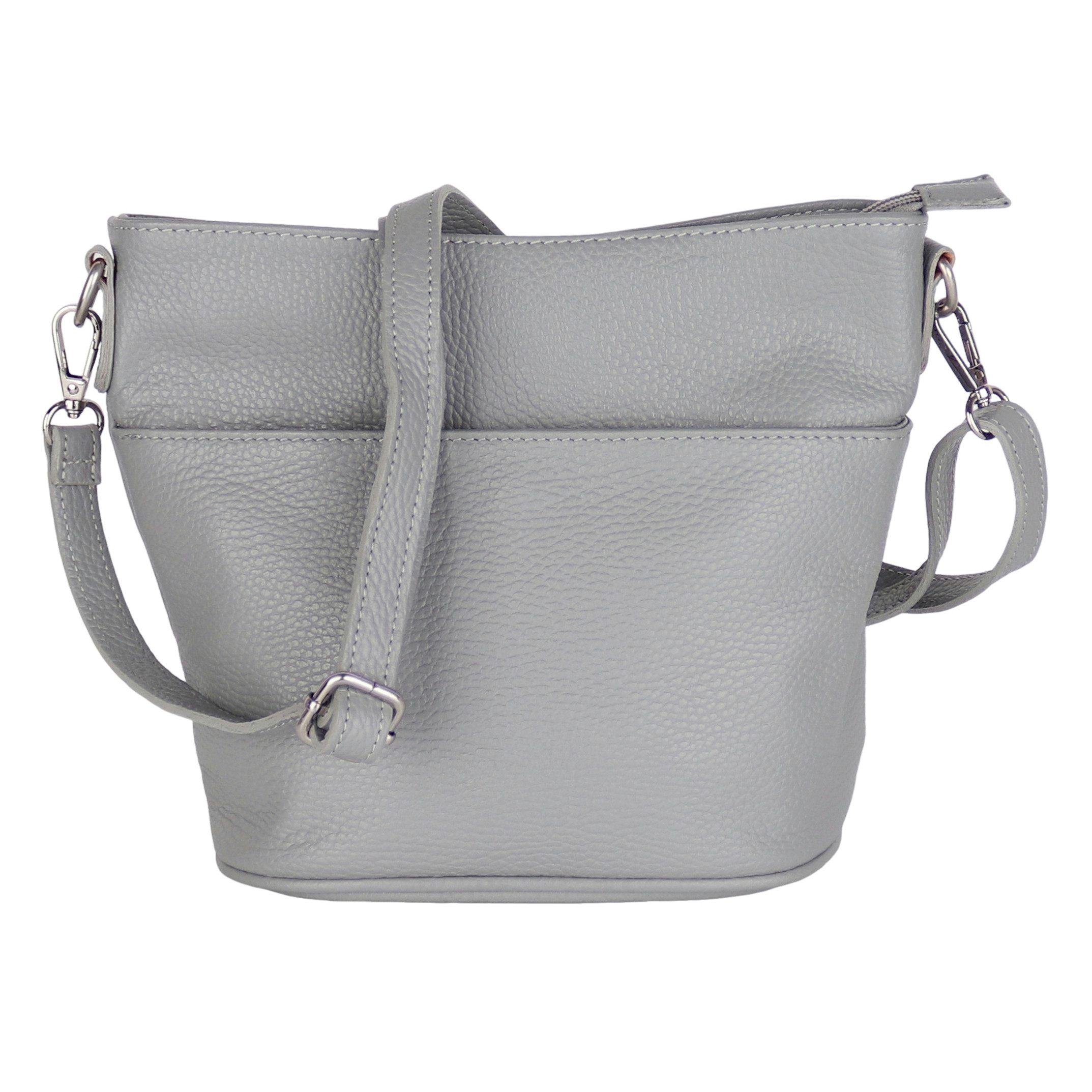 MIRROSI Umhängetasche Damen, Crossbody Bag, Echtleder Made in Italy (1 Tasche 2 Gurte oder Basic Version 1 Tasche 1 Gurt), 24x18x12cm (BXHXT)
