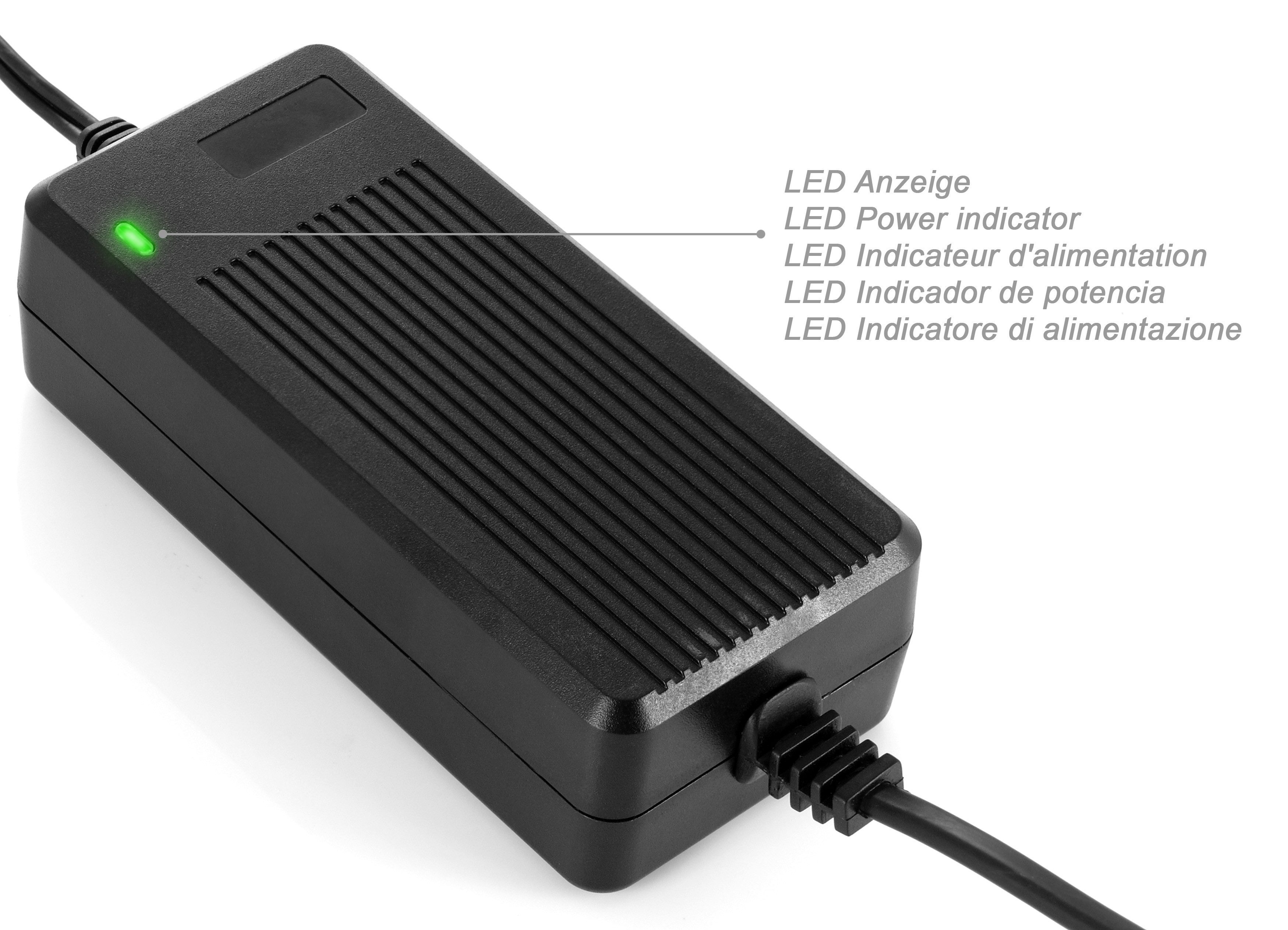 Poppstar Schaltnetzteil (5V 6V 7,5V 9V 12V bei 3A) (13,5V 15V bei 2,4A) Universal-Netzteil (mit 8 Adaptersteckern und LED Kontroll-Leuchte, Kabellänge 2,5m)