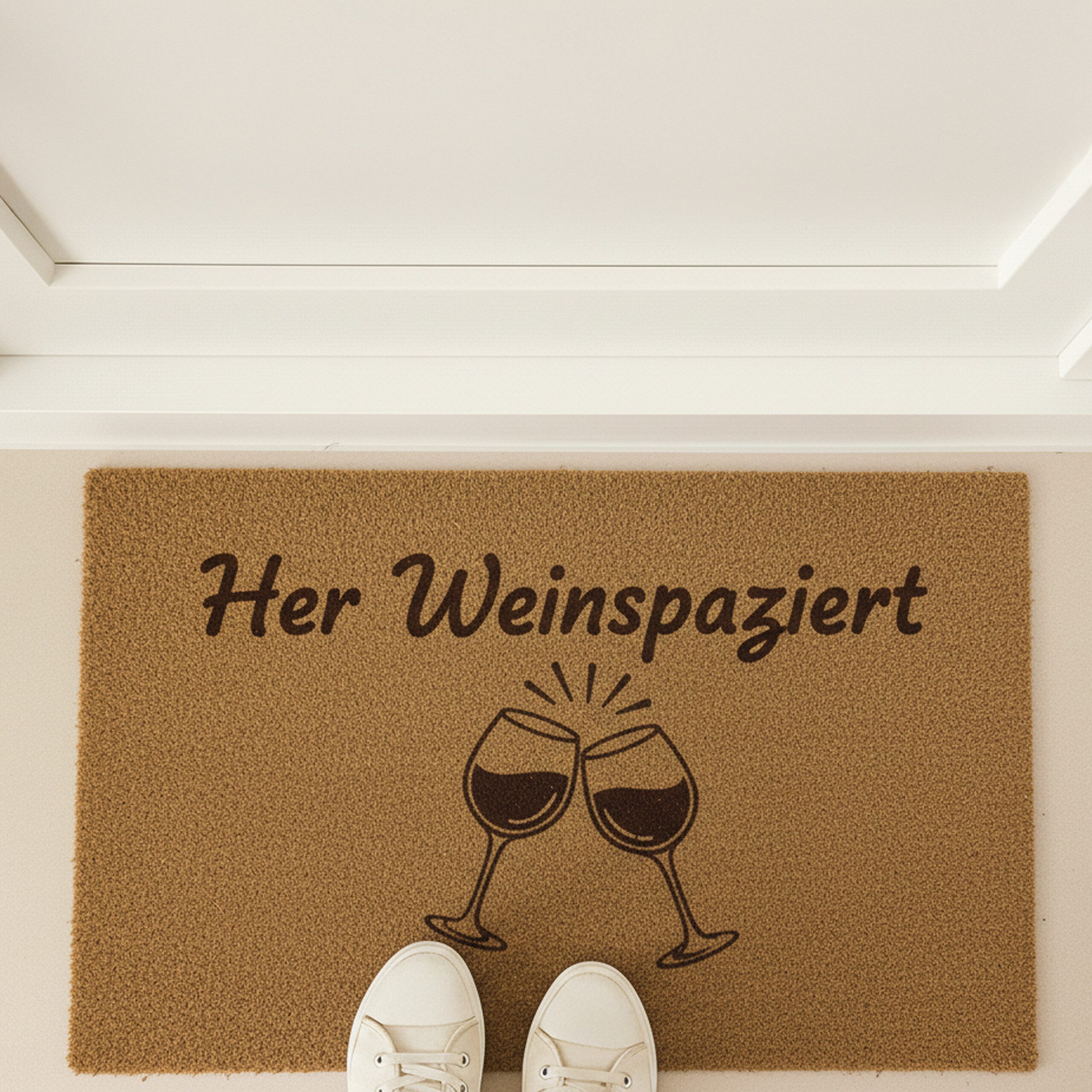 relaxdays Fußmatte Kokos Fußmatte mit Spruch 60x40 cm, rechteckig, Höhe: 10 günstig online kaufen