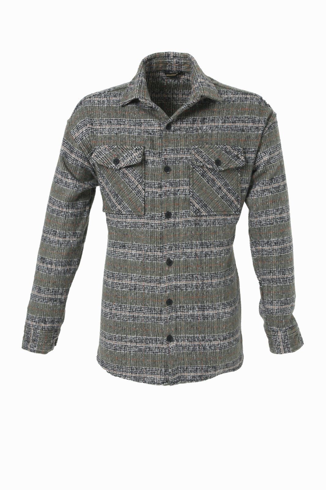 Megaman Jeans Flanellhemd Flanellhemd H-267 Flanellhemd Kariert Hemd Holzfällerhemd