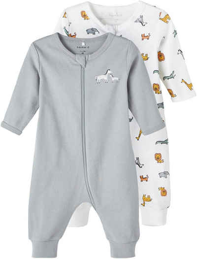 Name It Schlafoverall »NBNNIGHTSUIT 2P ZIP SAFARI NOOS« (Packung, 2-tlg)