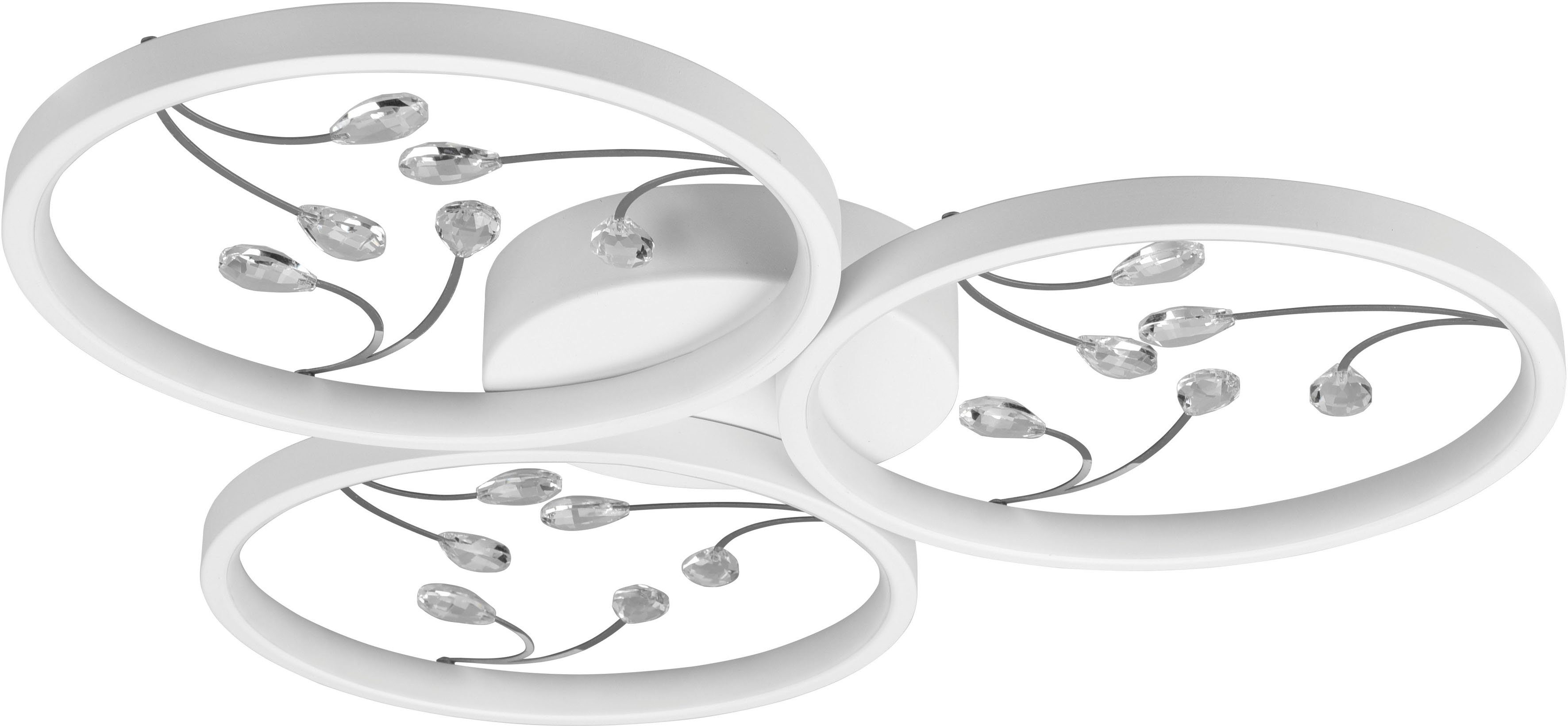 TRIO Leuchten LED Deckenleuchte Groovy, Dimmfunktion, mehrere Helligkeitsstufen, LED fest integriert, Neutralweiß, Deckenlampe 4000K mit …