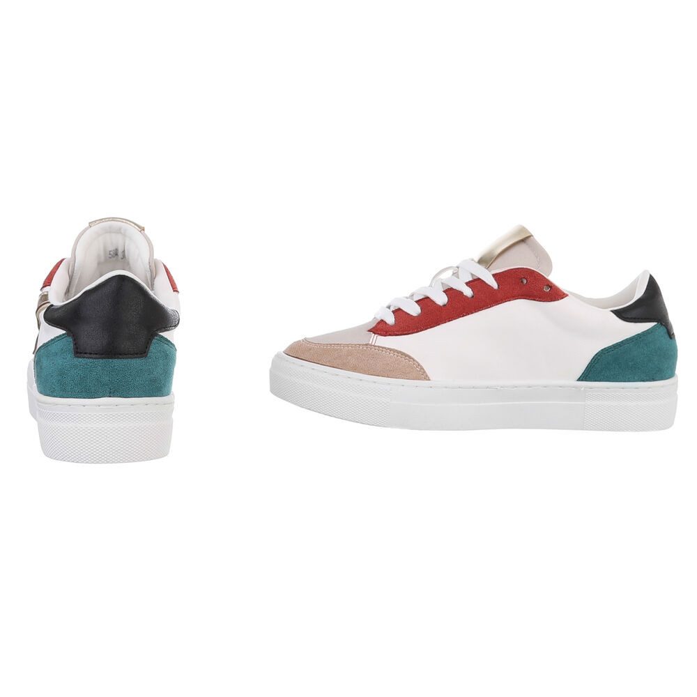 Ital-Design Damen Low-Top Freizeit Sneaker (88930620) Flach Sneakers Low in Weiß