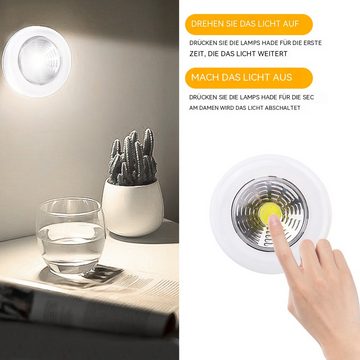 Hikity LED Nachtlicht Touch Lamp Night Light Battery Operated Cabinet Lights, kaltes Weiß, Kabelloses Design für Flexibilität, Energiesparende Technologien