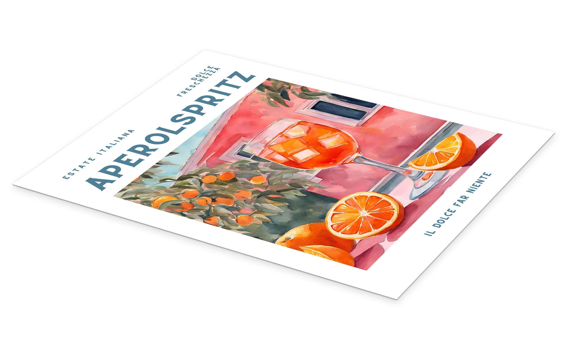 Posterlounge Wandbild Estate Italiana - Aperol Spritz, Ohkimiko, erhältlich als Poster, Leinwandbild, Wandsticker oder Acrylglasbild