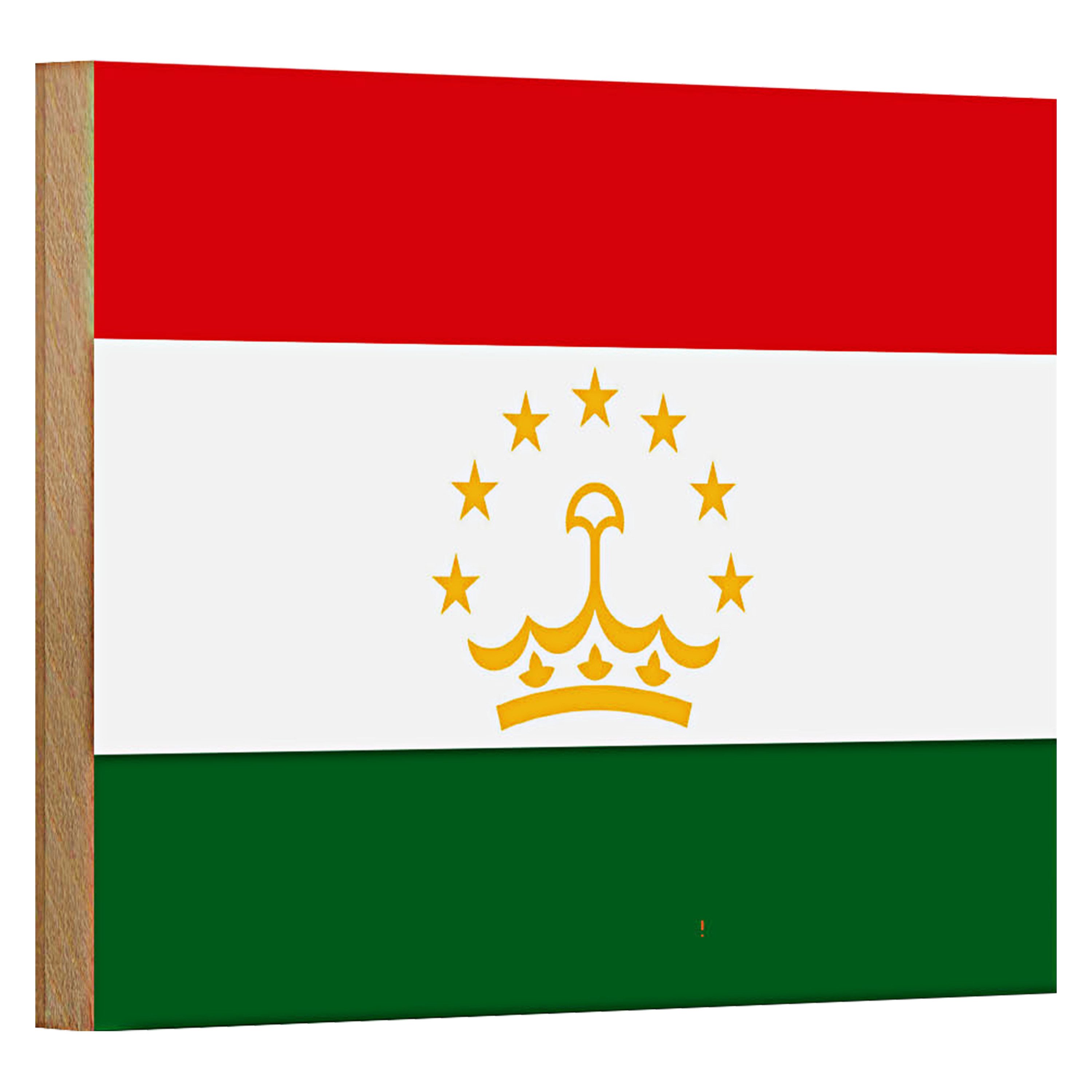 Roomando Holzbild Flagge Tadschikistan 18x12cm Flag of Tajikistan