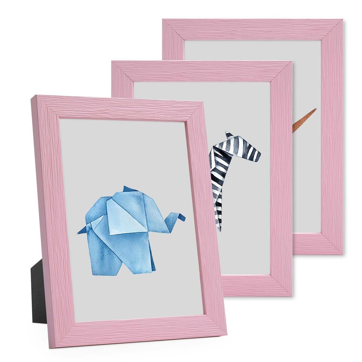 PHOTOLINI Bilderrahmen 3er Set Massivholz-Rahmen - günstig online kaufen