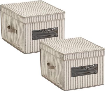 Zeller Present Aufbewahrungsbox Stripes, Vlies, beige