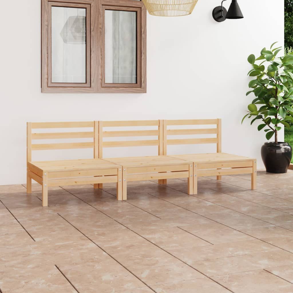 vidaXL Gartenlounge-Set 3-tlg. Garten-Lounge-Set Kiefer Massivholz, (1-tlg) Braun | Garten-Essgruppen