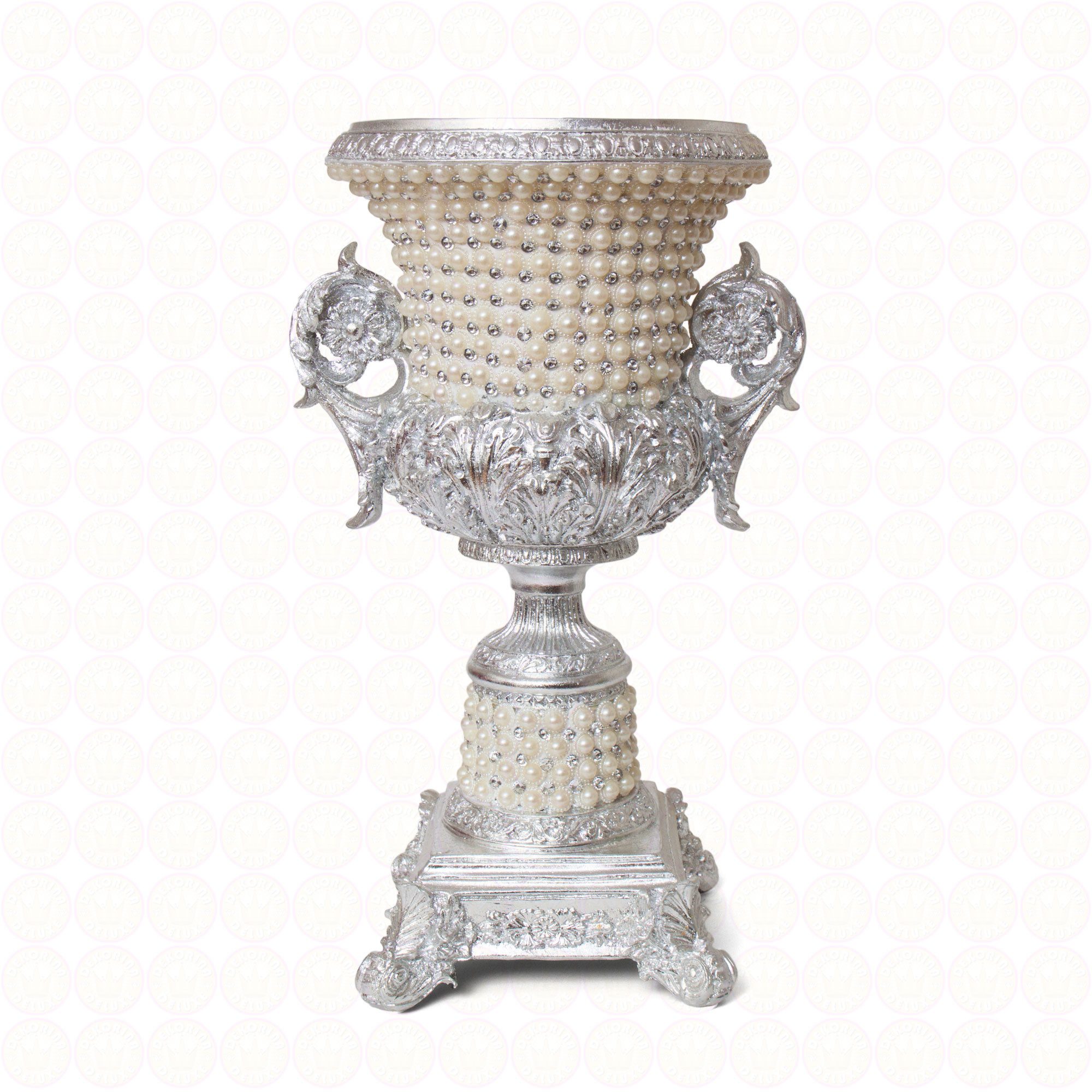 Dekorina Deluxe Dekovase Vase Antikstil Blumenvase Dekoration Deko Vase Antik Barock Silber