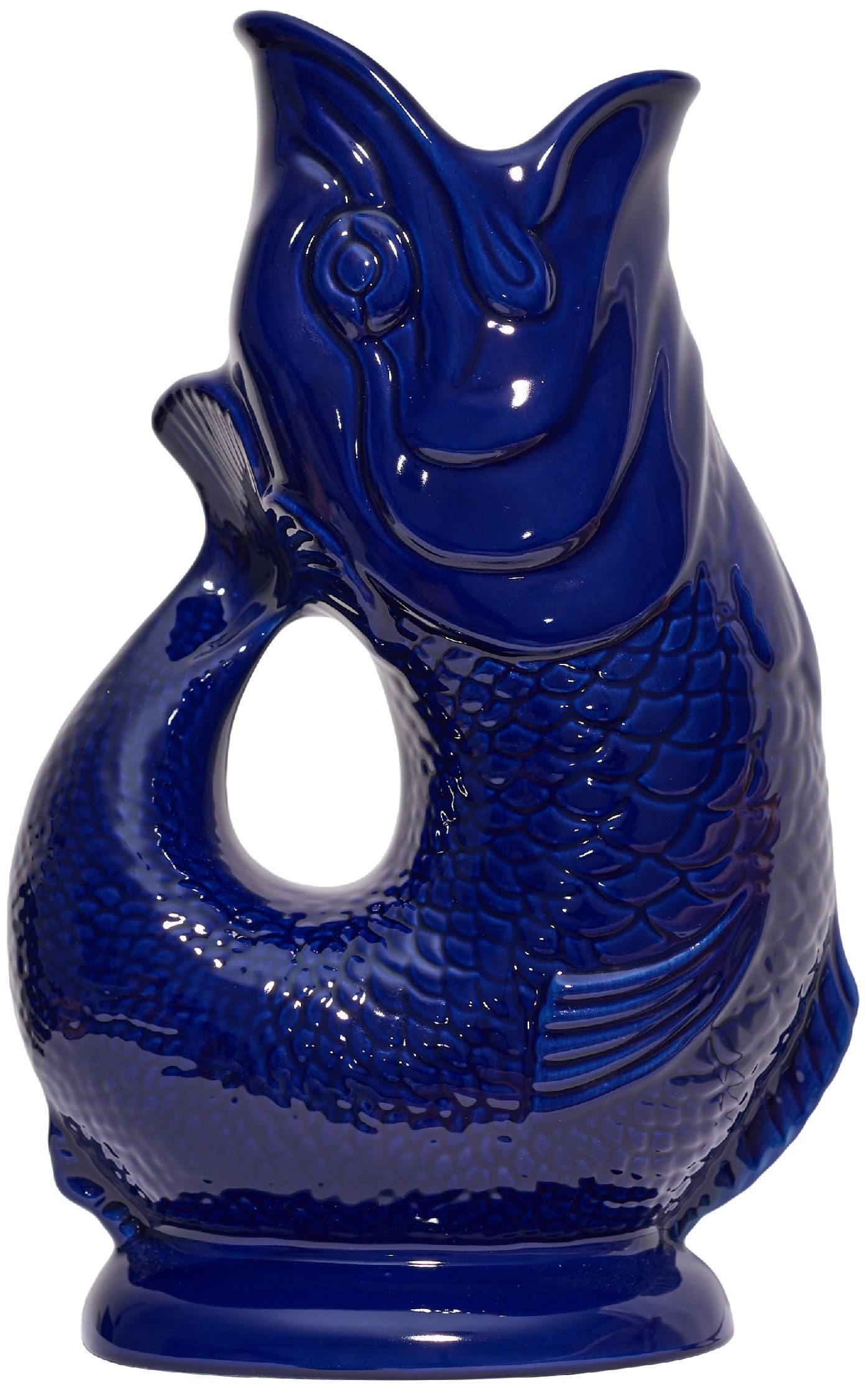Gluckigluck Wasserkaraffe, (Original Gluggle Jug aus England), mit Gluckergeräusch, handgefertigt, ikonisches Fisch-Design, 1,2 L