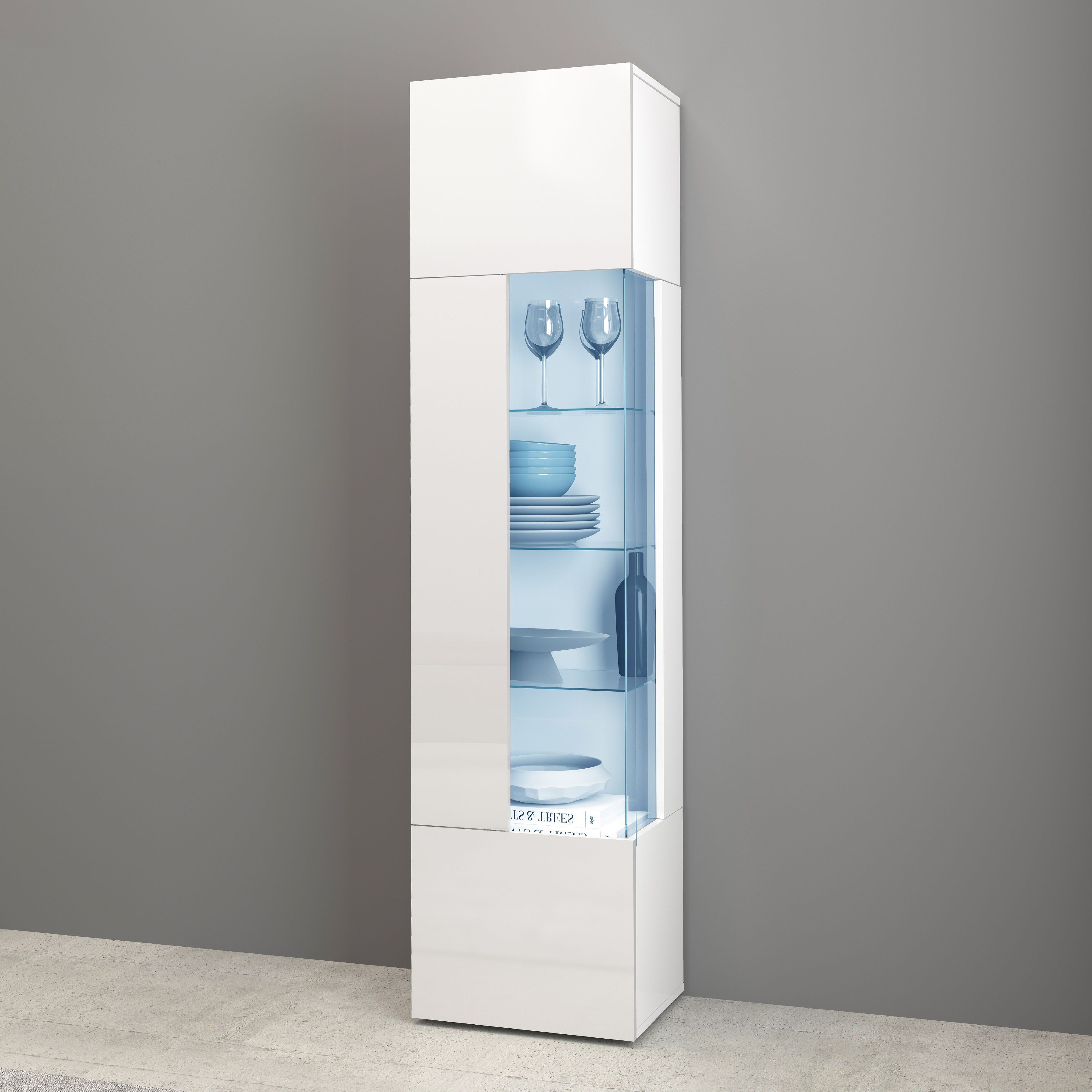 OTTO home Vitrine Egypt komplett hochglanz lackiert, 1 Glastür mit 3 Glasböden
