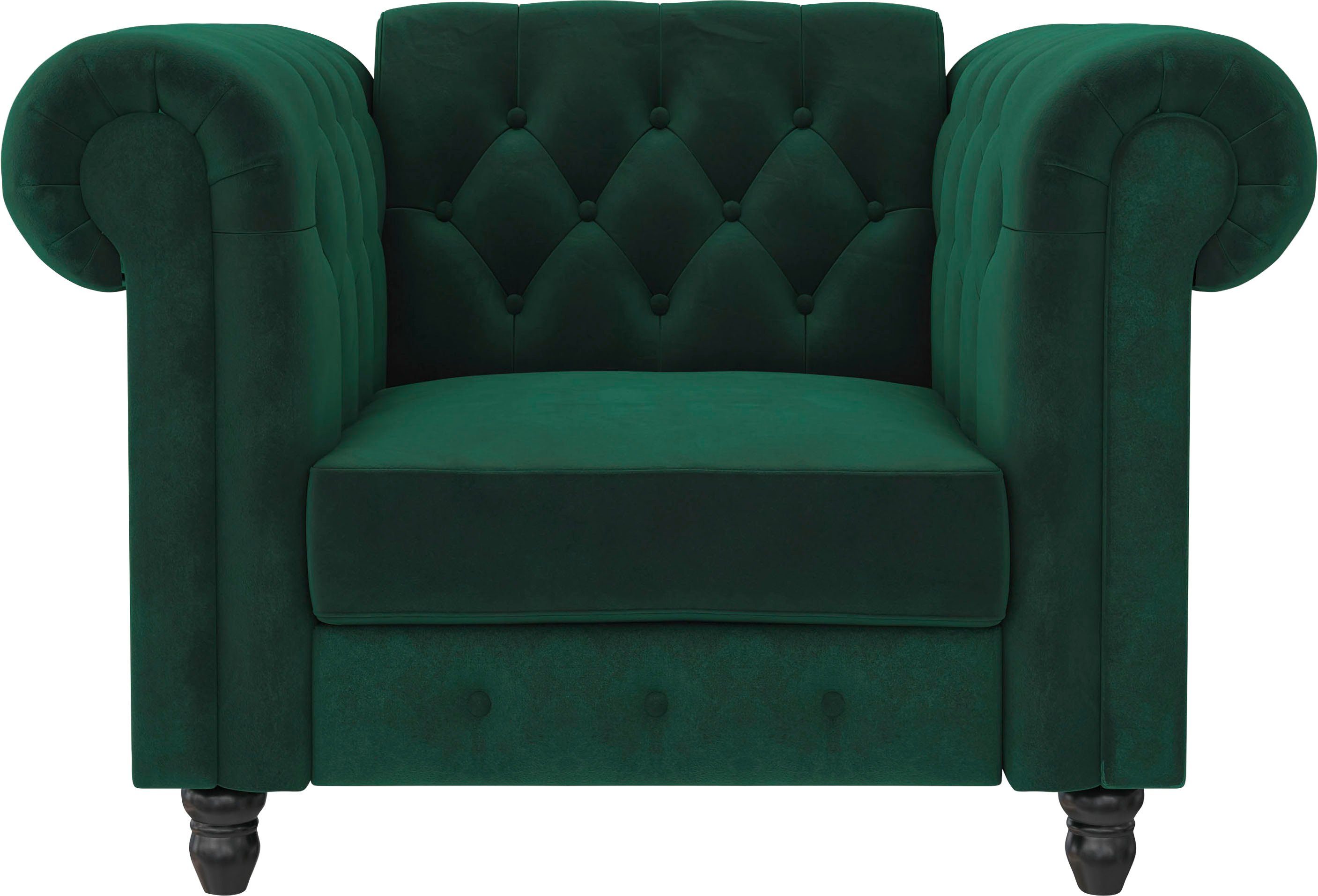 Dorel Home Chesterfield-Sessel Felix, mit Rückenlehne 3-fach verstellbar, Beine Massivholz, Sitzhöhe 46 cm – Bild 2 von 5