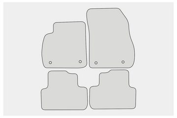 teileplus24 Auto-Fußmatten F115 Velours Fußmatten kompatibel mit Opel Zafira Tourer C 2011-2019