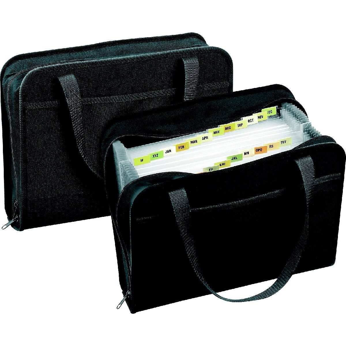 VELOFLEX Fächermappe Fächertasche mit 24 Registerfächer und Taben schwarz