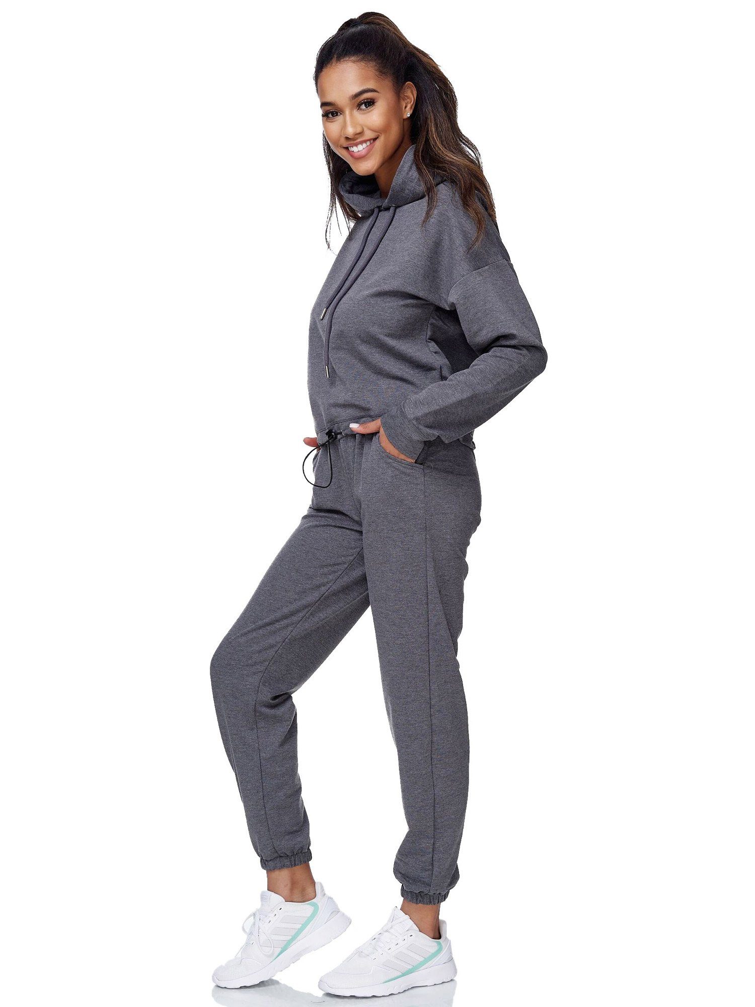 F200, Trainingsanzug Jogginghose Tazzio & anthrazit Hoodie SET Jogginganzug