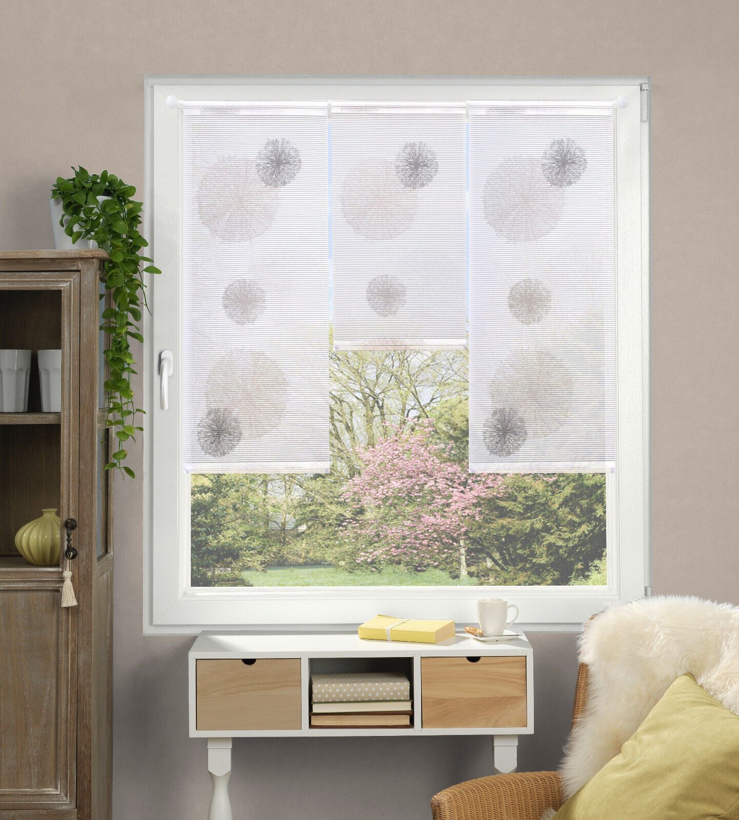 Clever-Kauf-24 Scheibengardine 3-teiliges Mini Flächenvorhang Set Rawlins s günstig online kaufen