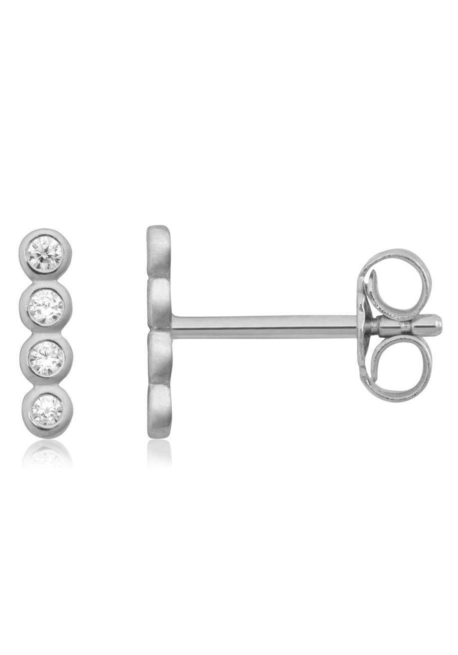 Firetti Paar Ohrstecker Schmuck Geschenk Silber 925 Ohrschmuck Glitzer Ear Climber, mit Zirkonia (synth)