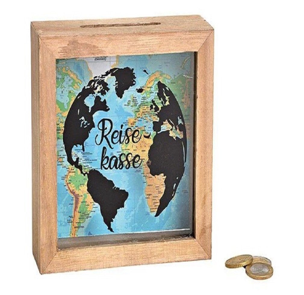 G.Wurm GmbH Spardose Spardose Sparkasse Sparbüchse Reisekasse Urlaubskasse Holz Glas