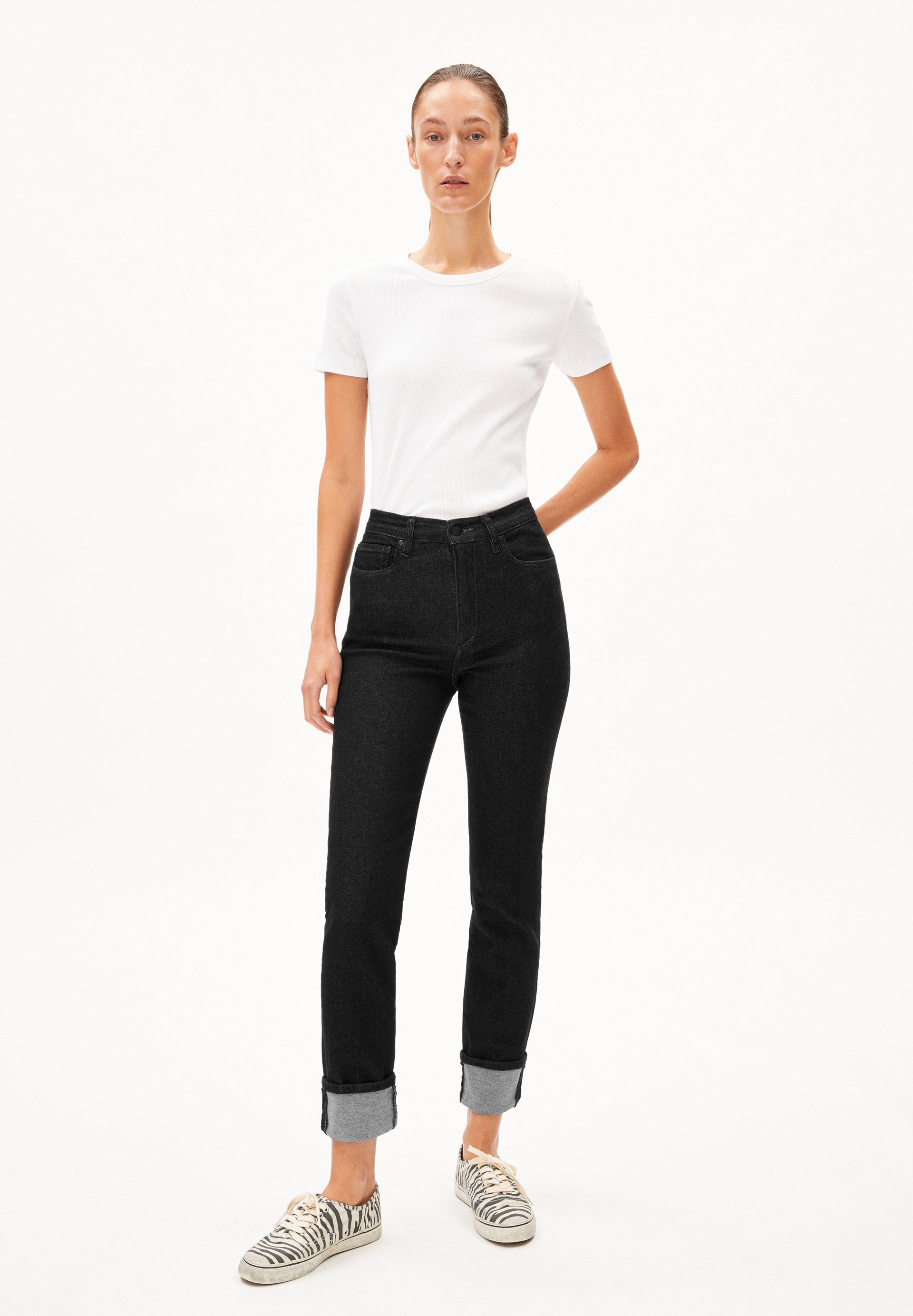 Armedangels Straight-Jeans LEJAANI X TURN UP Damen (1-tlg)