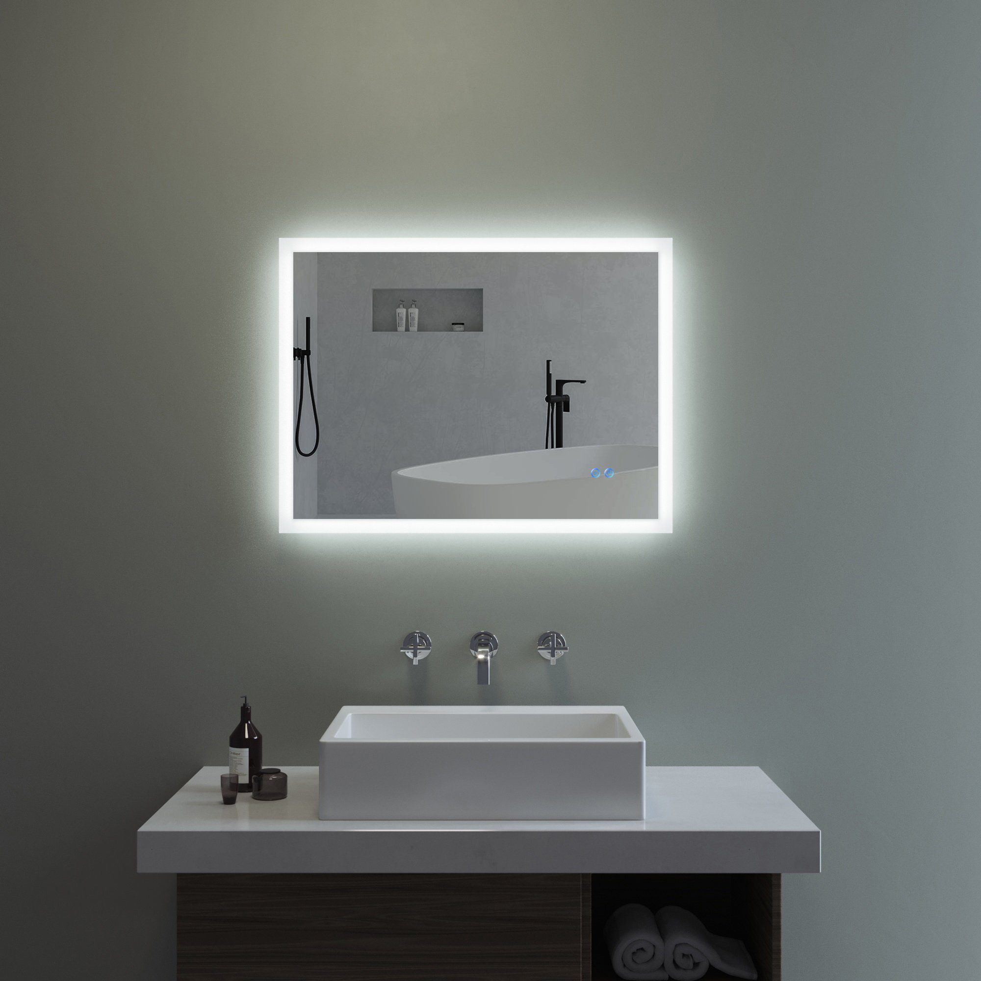 Badspiegel Badspiegel mit Beleuchtung Badezimmerspiegel LED Licht