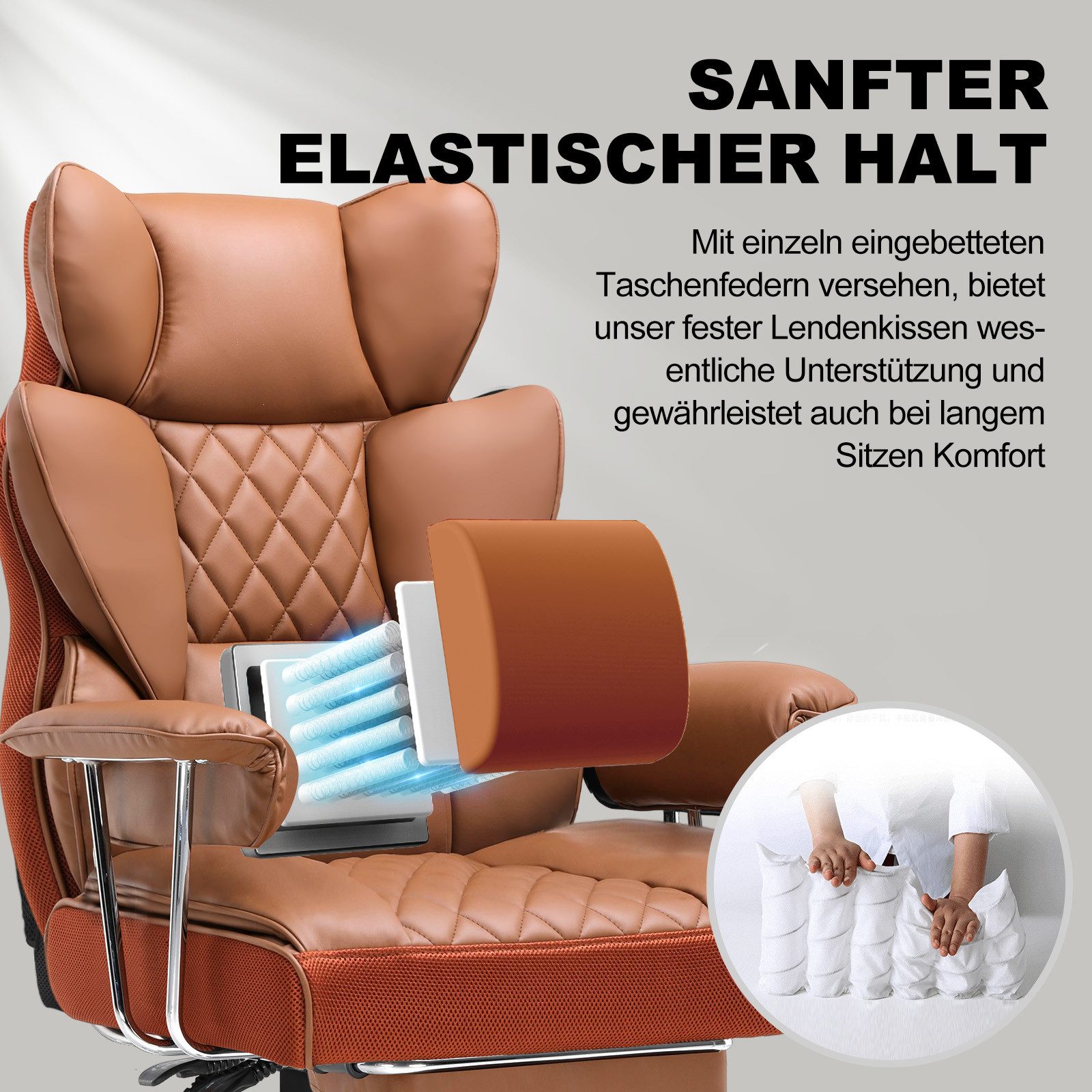 GTPLAYER Gaming-Stuhl Gaming Stuhl, Gamer Stuhl, Ergonomischer Bürostuhl Stoffoberfläche (Packung), Schreibtischstuhl Chefsessel mit Fußstütze höhenverstellbar kunstleder
