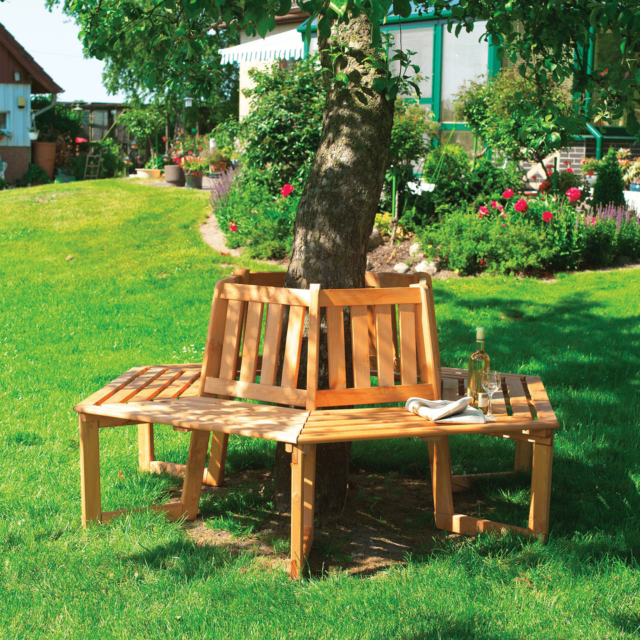 promadino Baumbank, Kiefernholz, in honigbraun, in 2 Varianten günstig online kaufen