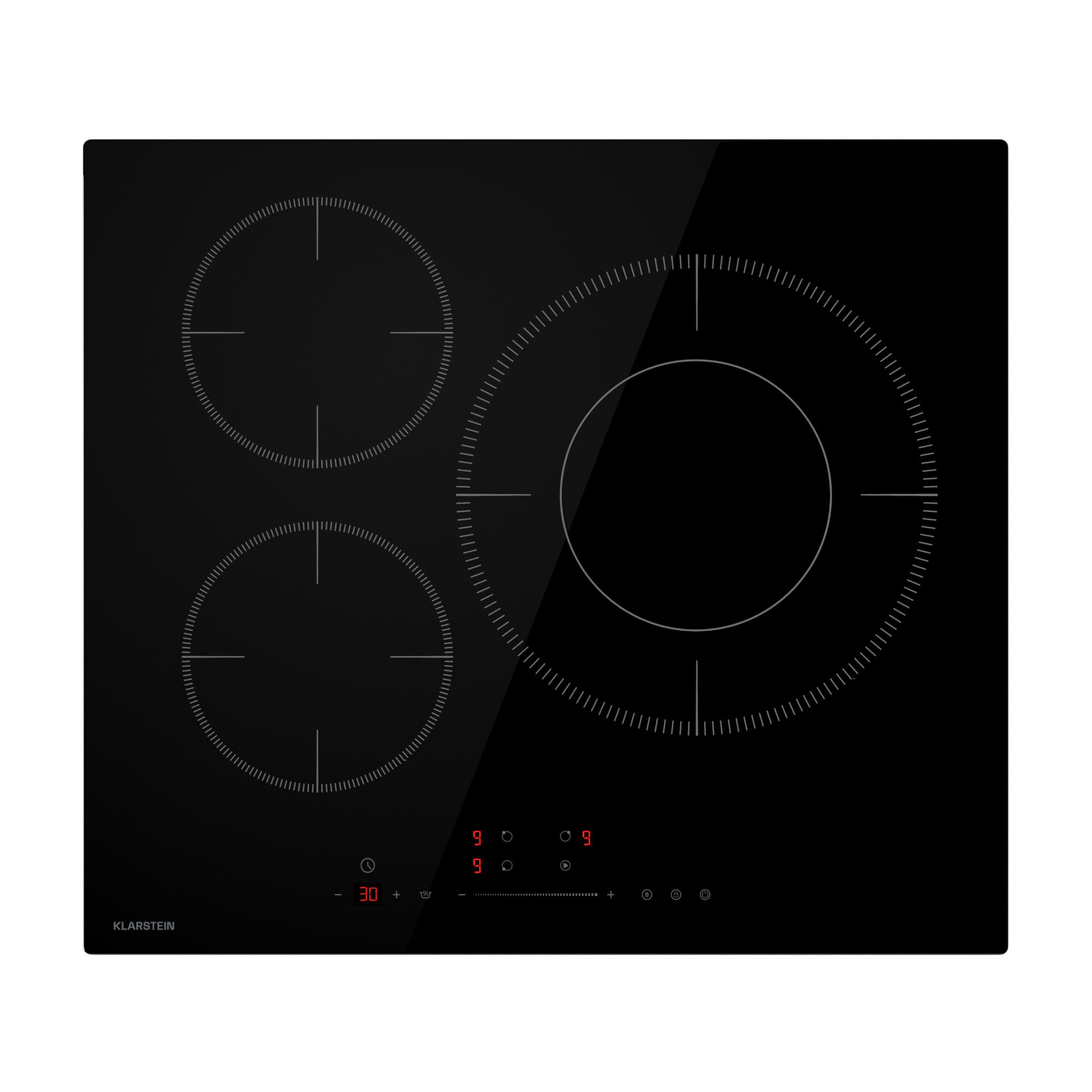 Klarstein Induktions-Kochfeld Delicatessa CP4-KL-DLT-PL-60-BL, Варочные панели Induktion 3 Zonen Timer Touch Einbau