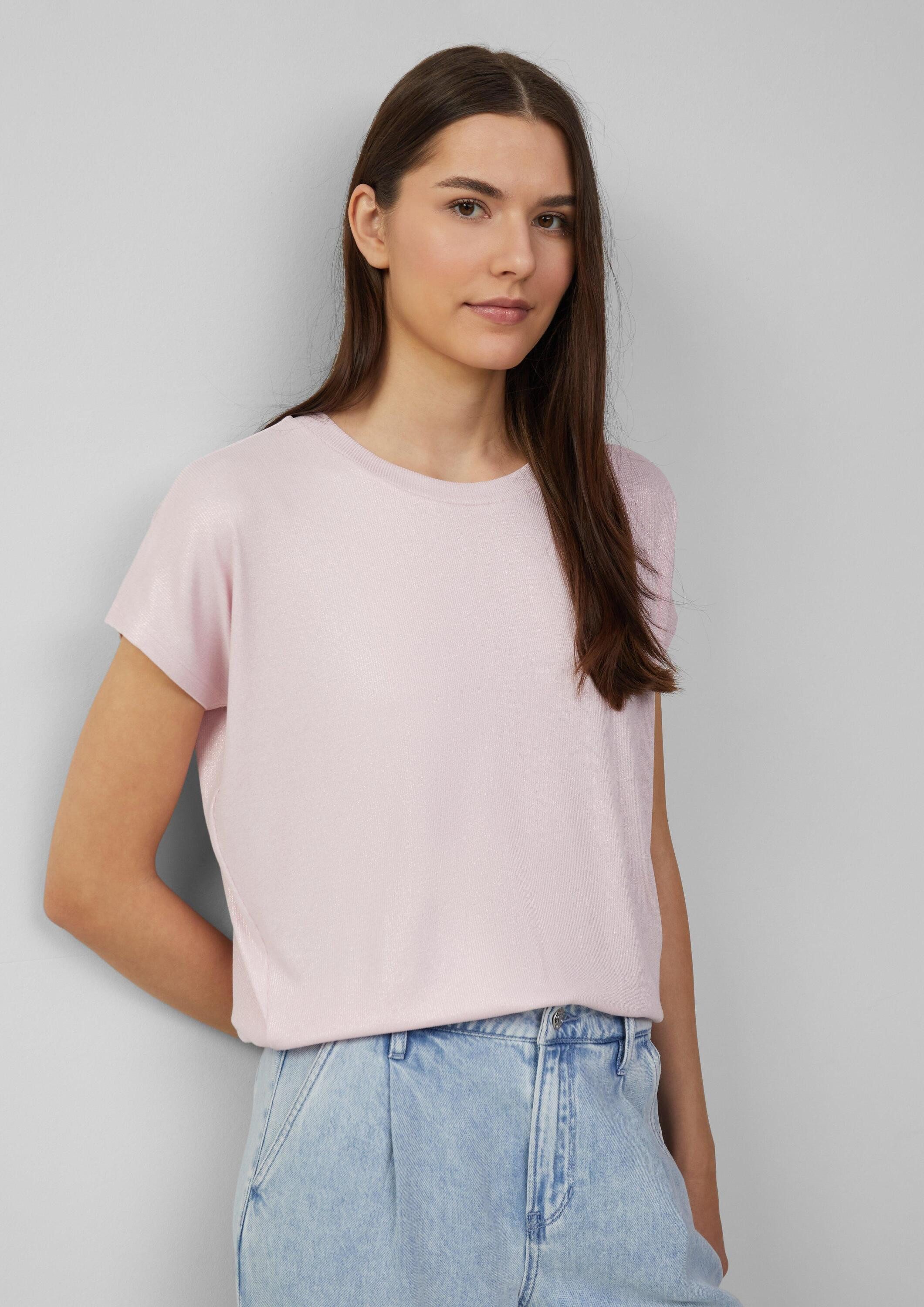 s.Oliver Kurzarmshirt T-Shirt Schimmerndes T-Shirt mit günstig online kaufen