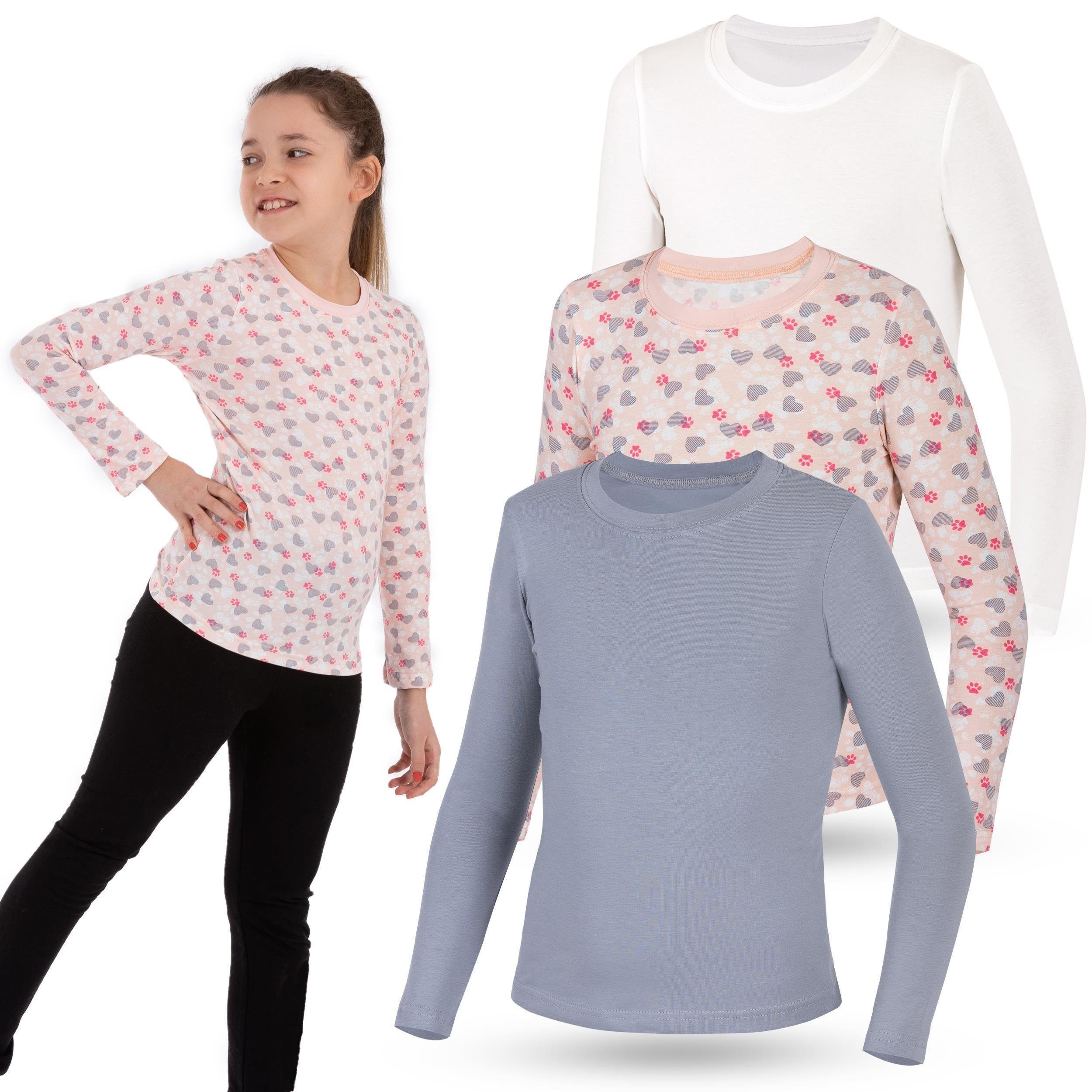 LOREZA Unterhemd 3er Pack Variante Unterhemden 3 (Set, Body 3-St) Shirt Mädchen Kinder Langarmshirts