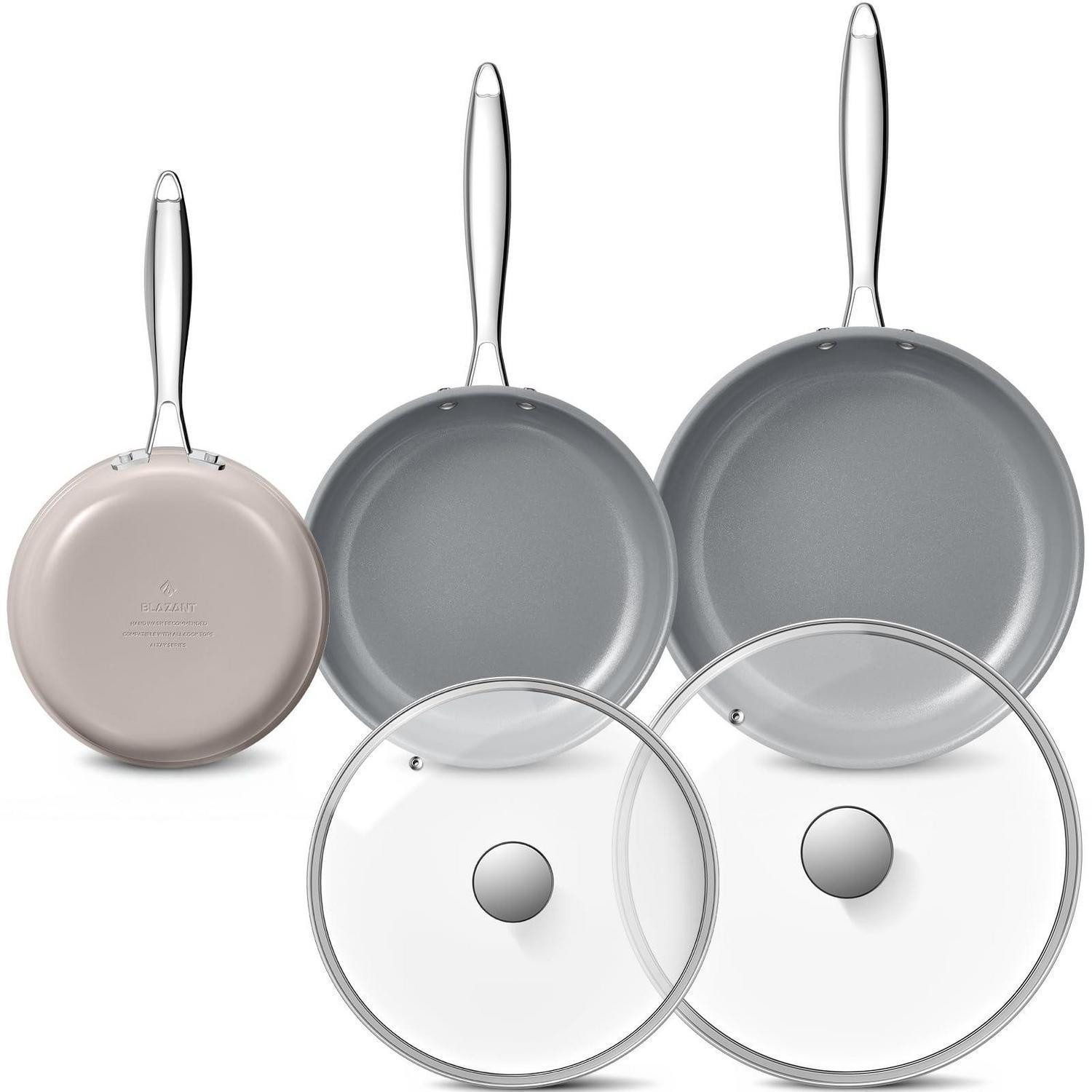 LuxusKollektion Pfannen-Set Pfannenset 5-teilig Keramik Induktion