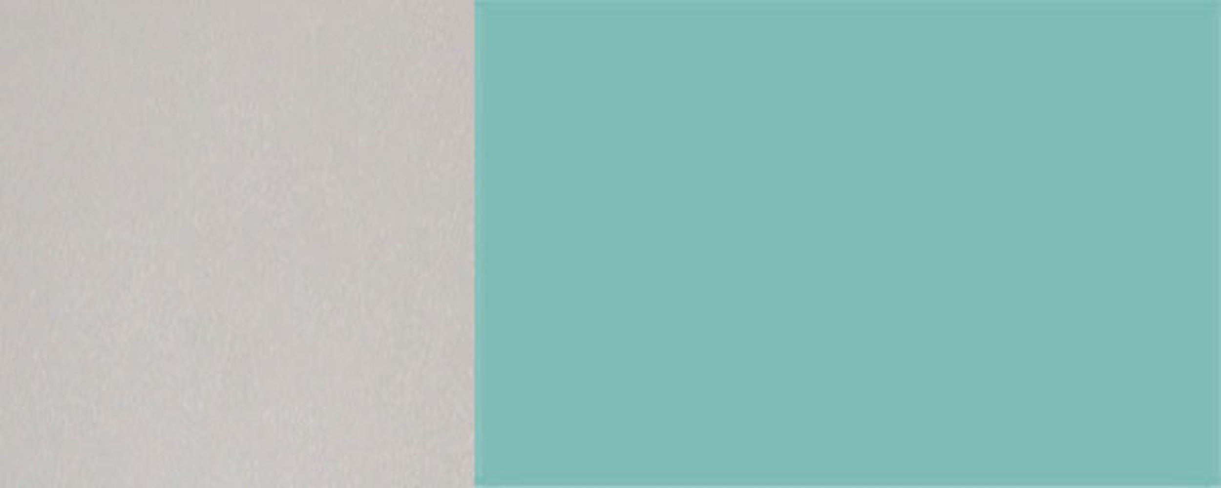 6027 grifflos Hochglanz mit RAL (Napoli) Korpusfarbe Napoli lichtgrün 90cm Klapphängeschrank & Front- Glaseinsatz 1-türig wählbar Feldmann-Wohnen