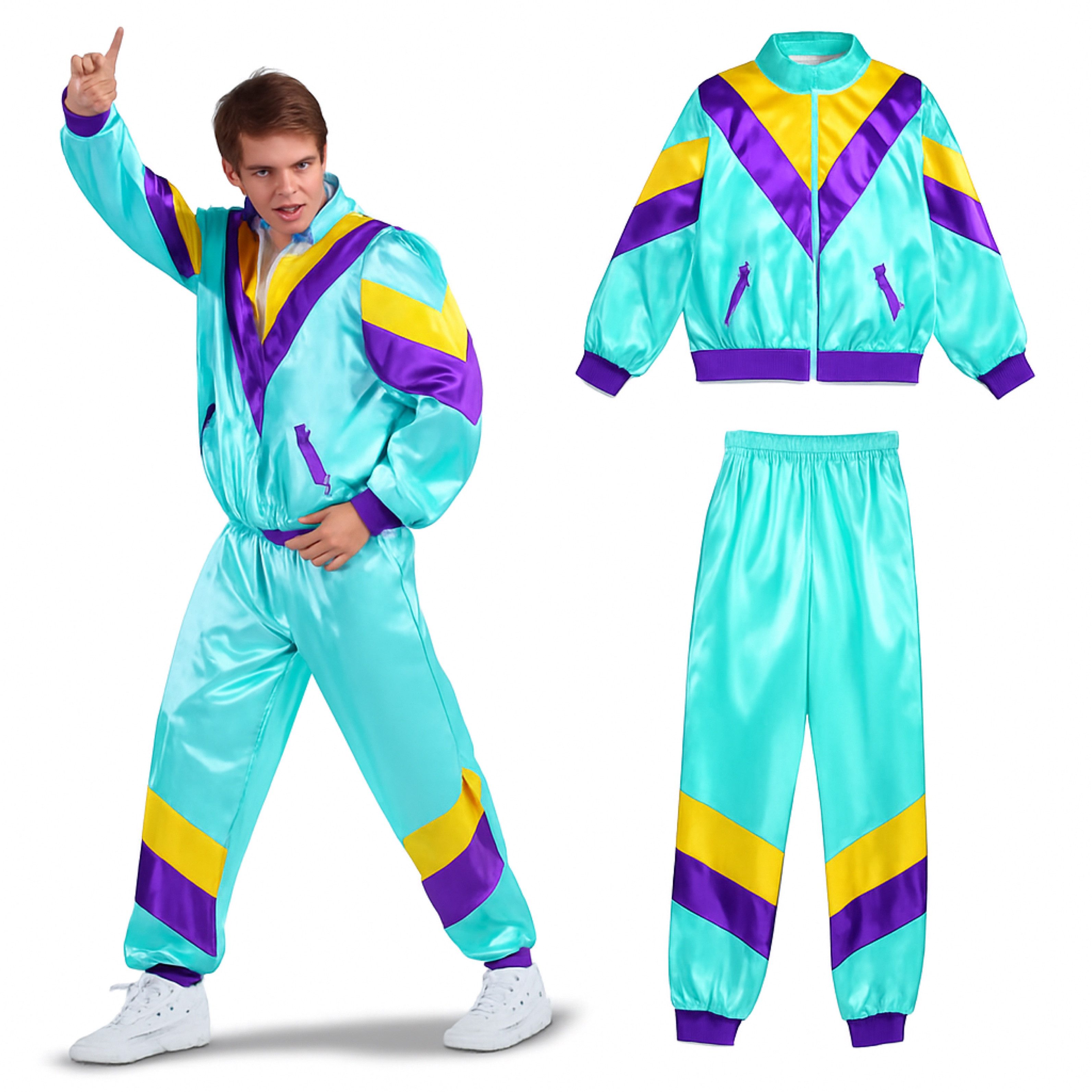 TK Gruppe Kostüm Overall Retro Blau – 80er-Jahre Kostüm im klassischen Vint günstig online kaufen