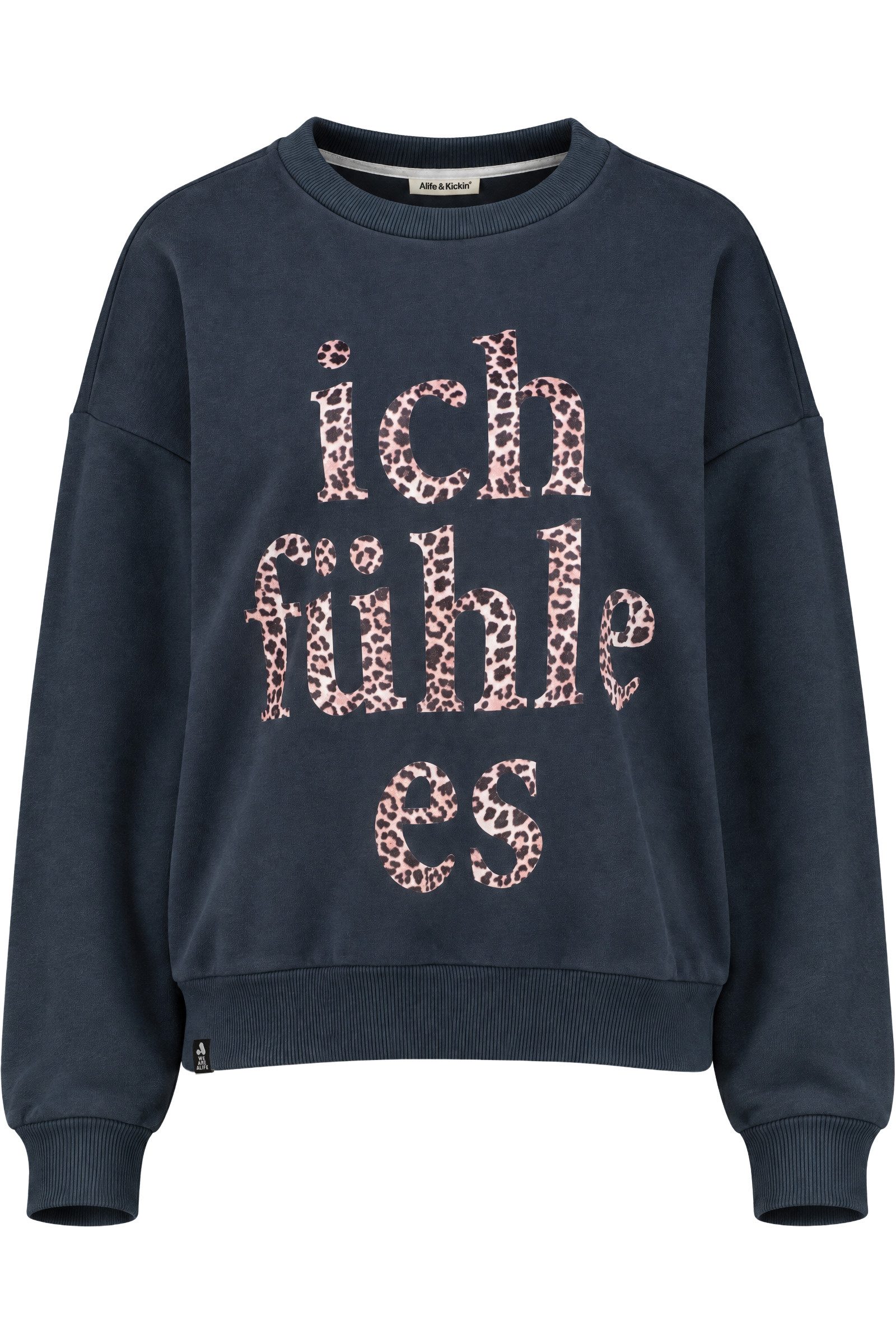 Alife & Kickin Sweatshirt Leo-Schriftzug vorn, Rundhals, Rippbündchen, locker geschnitten
