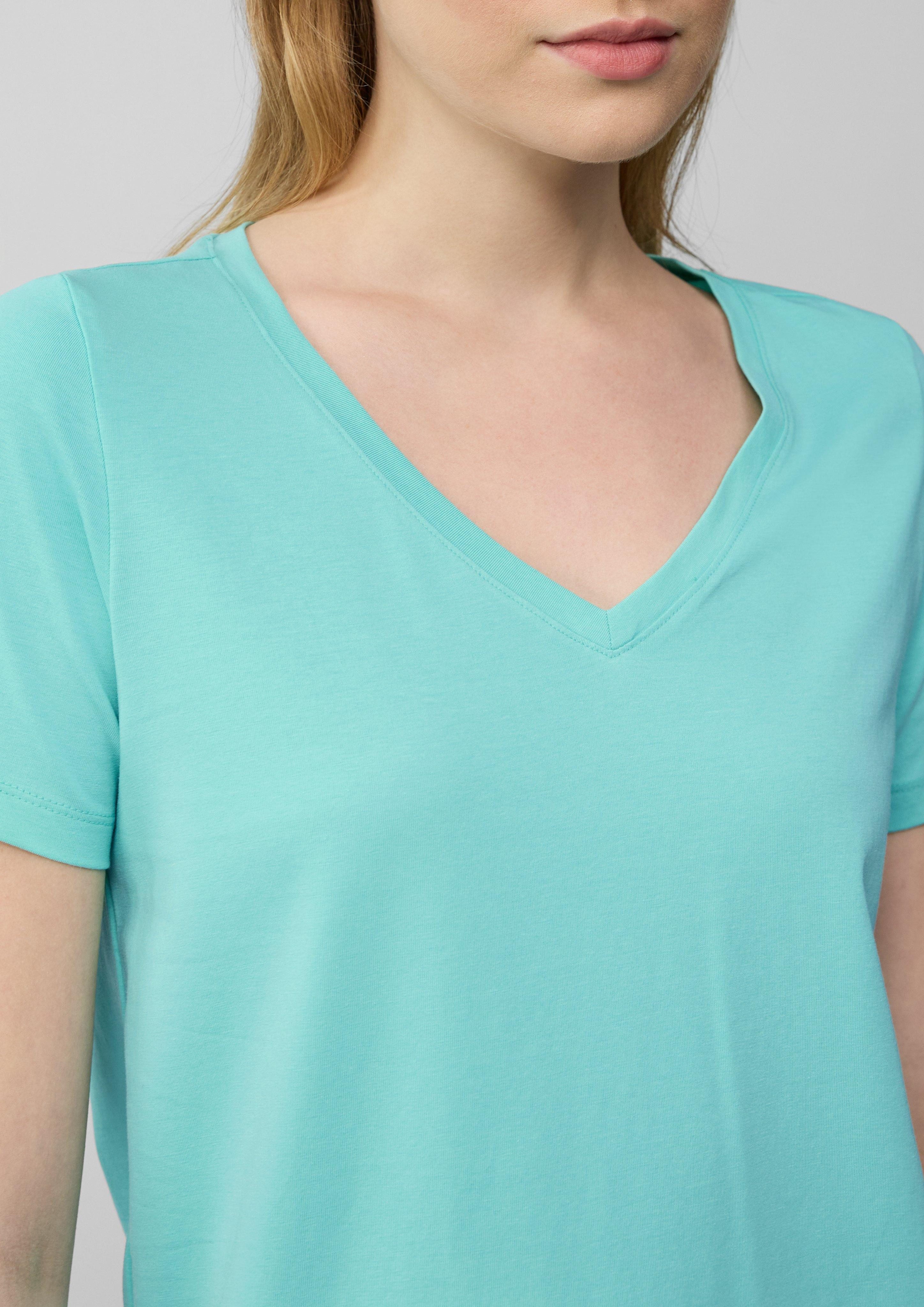 s.Oliver Kurzarmshirt T-Shirt mit V-Ausschnitt günstig online kaufen