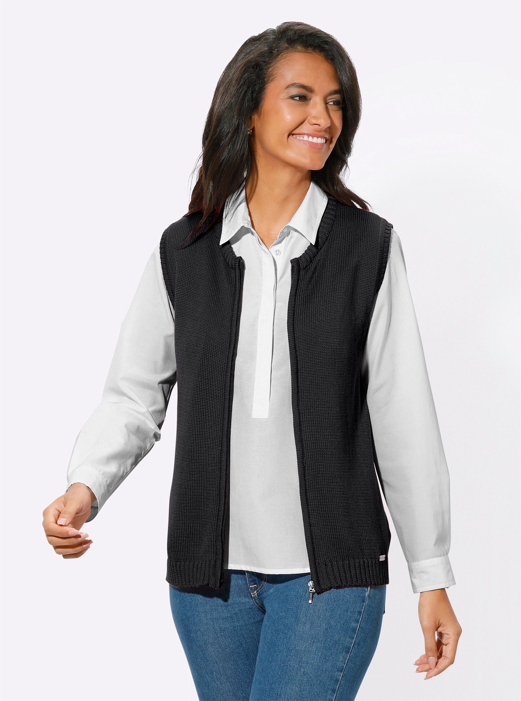 Witt Strickjacke Strickweste Ärmellos Jersey