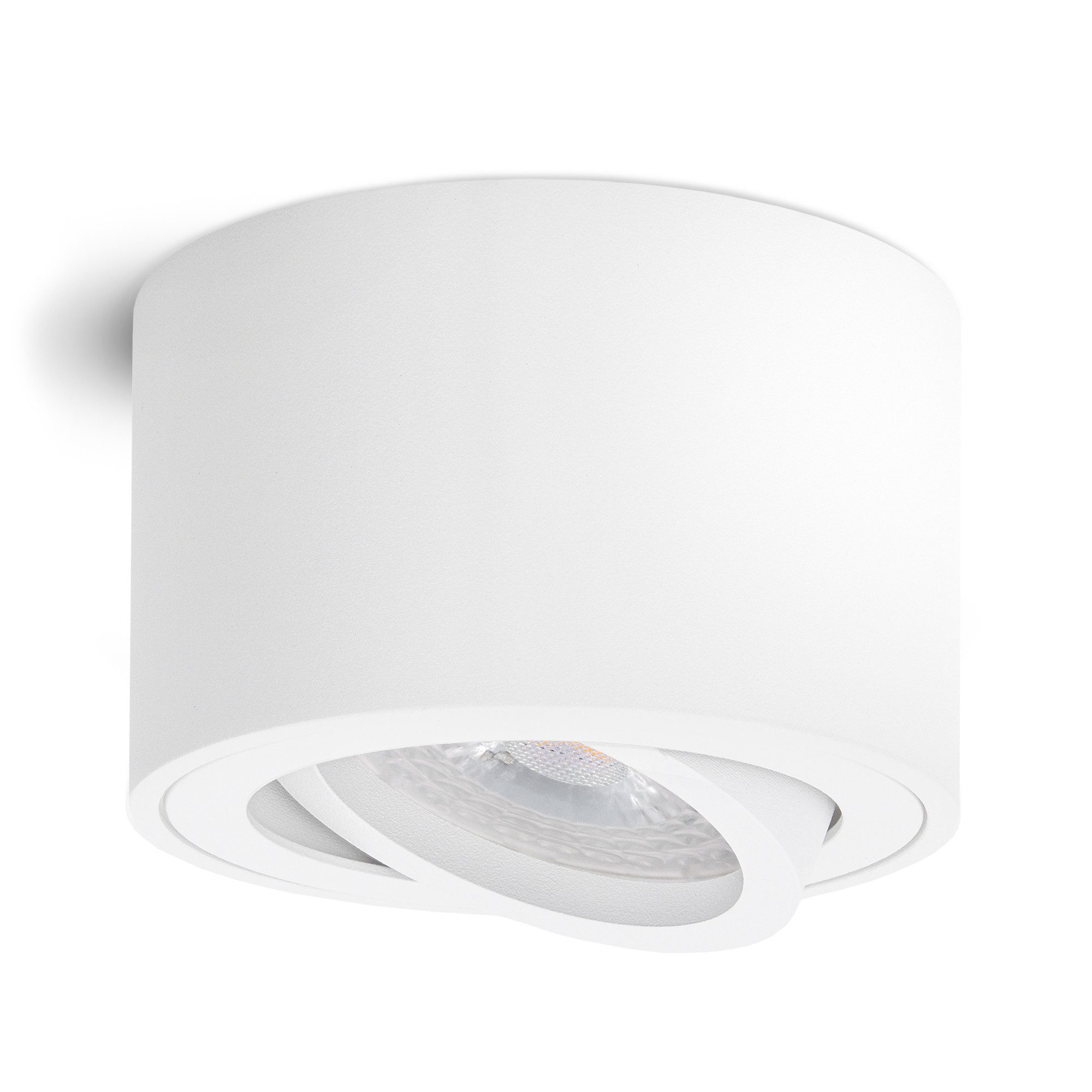 linovum LED Aufbaustrahler SMOL schwenkbar weiß mit Modul LED 2W warmweiß Deckenlampe schwenkbar, Warmweiß