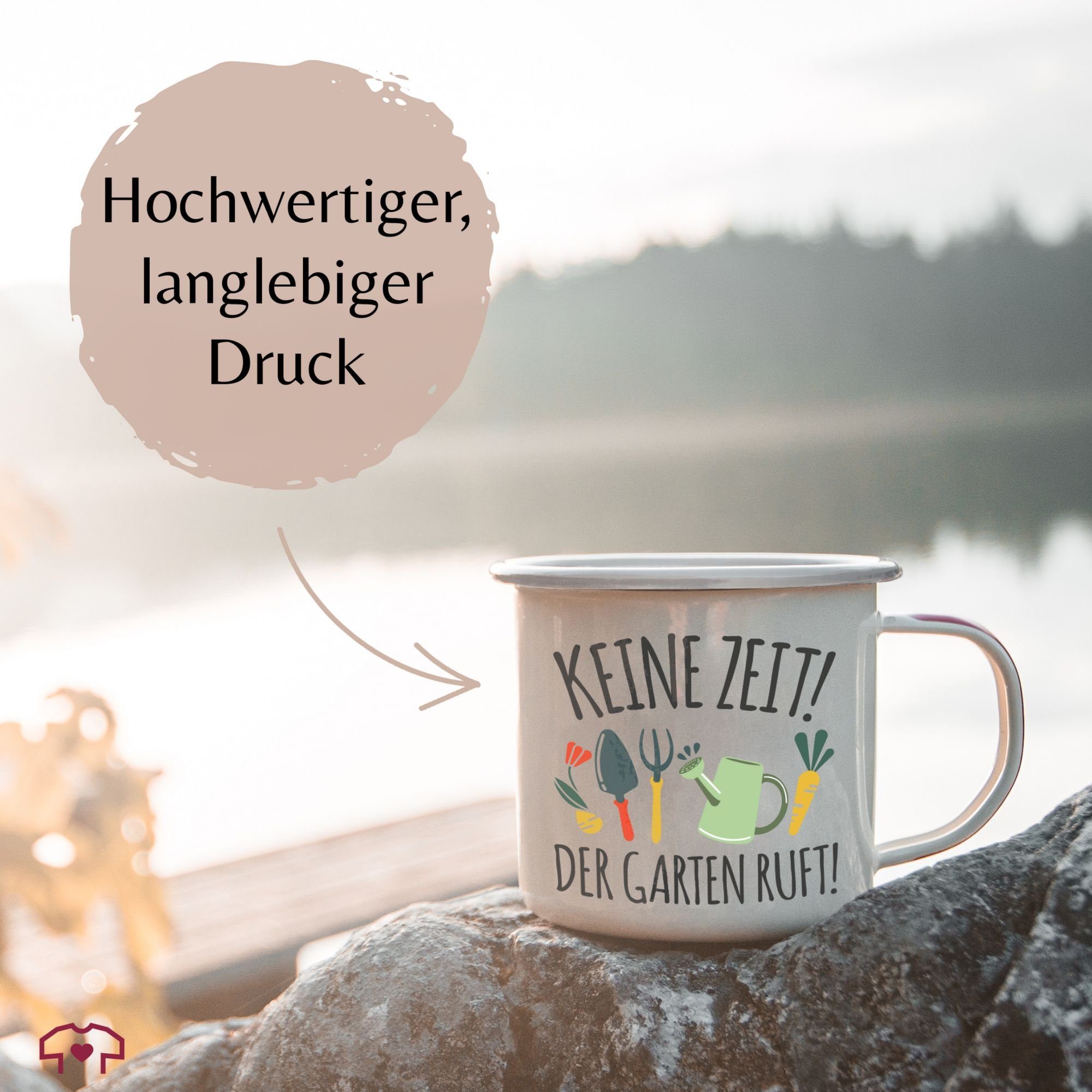 Kaffeetasse Stahlblech, Silber Zeit! Tasse Der 3 Geschenk Shirtracer ruft, Weiß Garten Hobby Keine