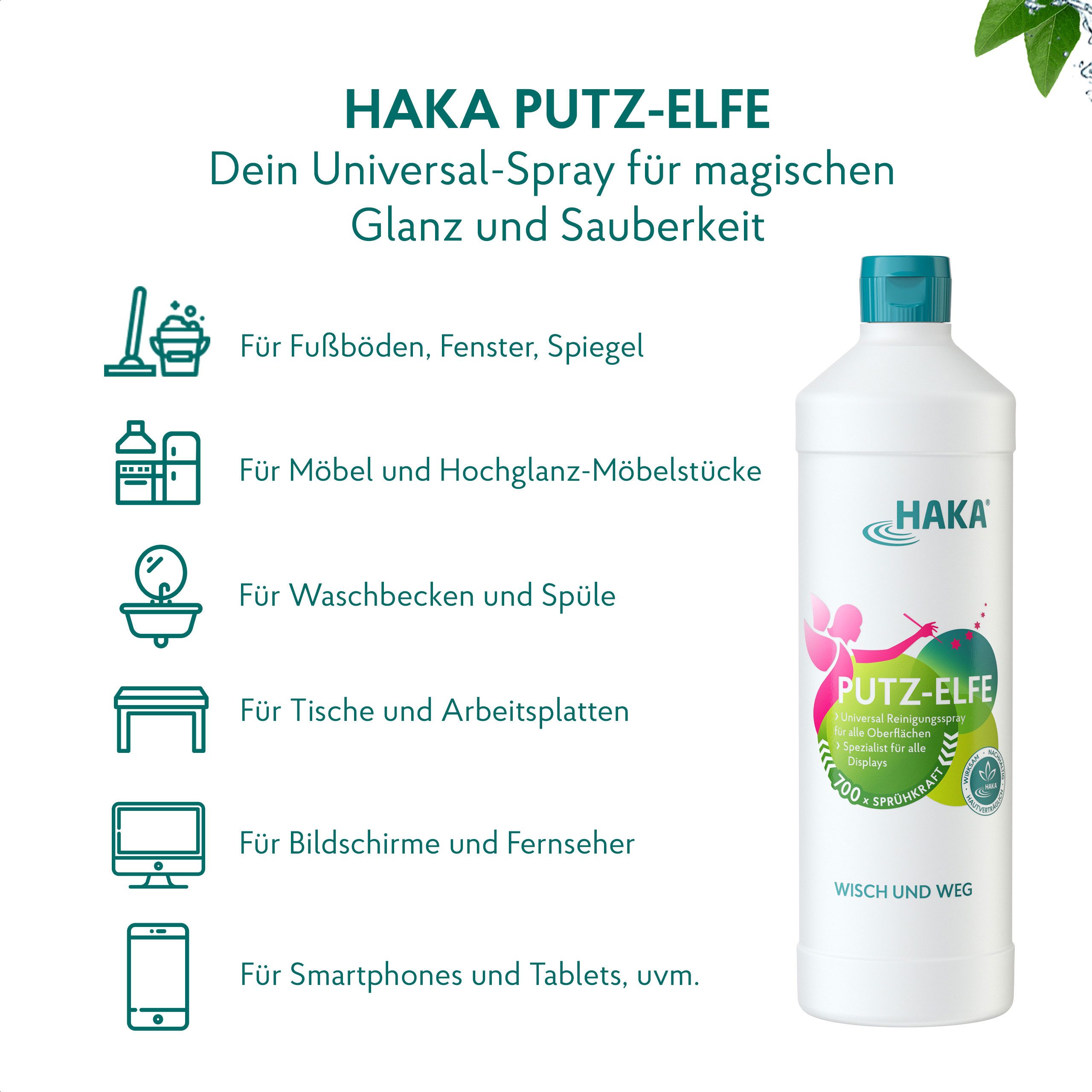 HAKA Putz-Elfe Spray 1 Liter Nachfüller Universalreiniger