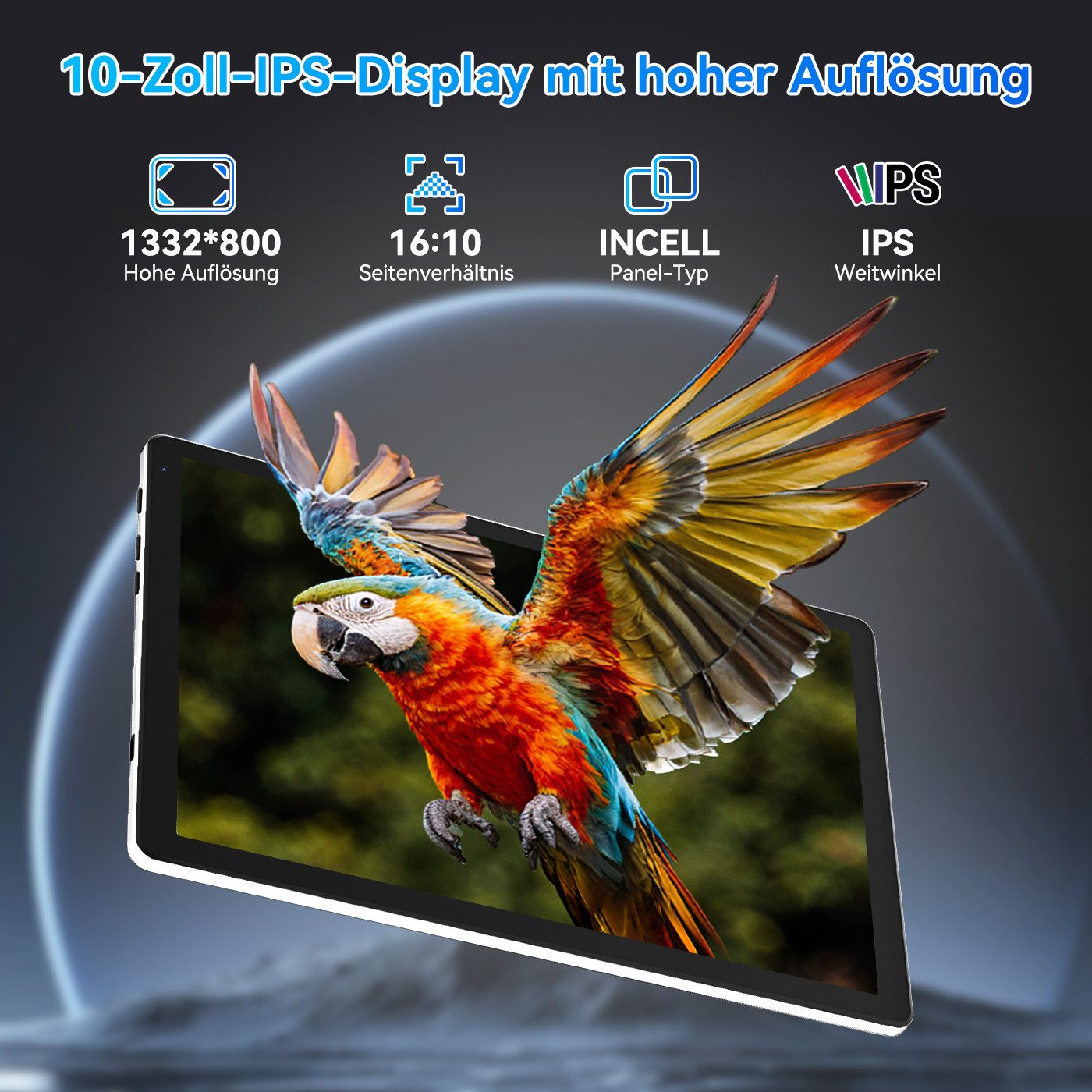 BUFO 10 Zoll Android, 3 GB RAM 64 GB Speicher, Dual-Kamera Tablet (10", 64 GB, Android 15, Dual-Kamera)