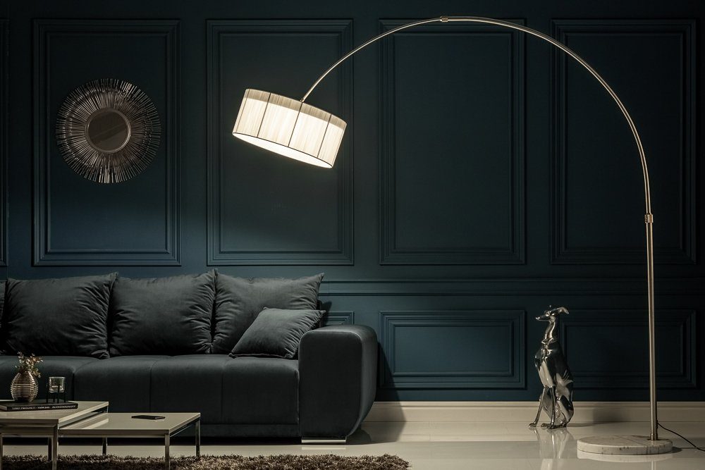 riess-ambiente Bogenlampe EXTENSO 230cm weiß, ohne Leuchtmittel, Wohnzimmer · Metall · verstellbar · Modern Design