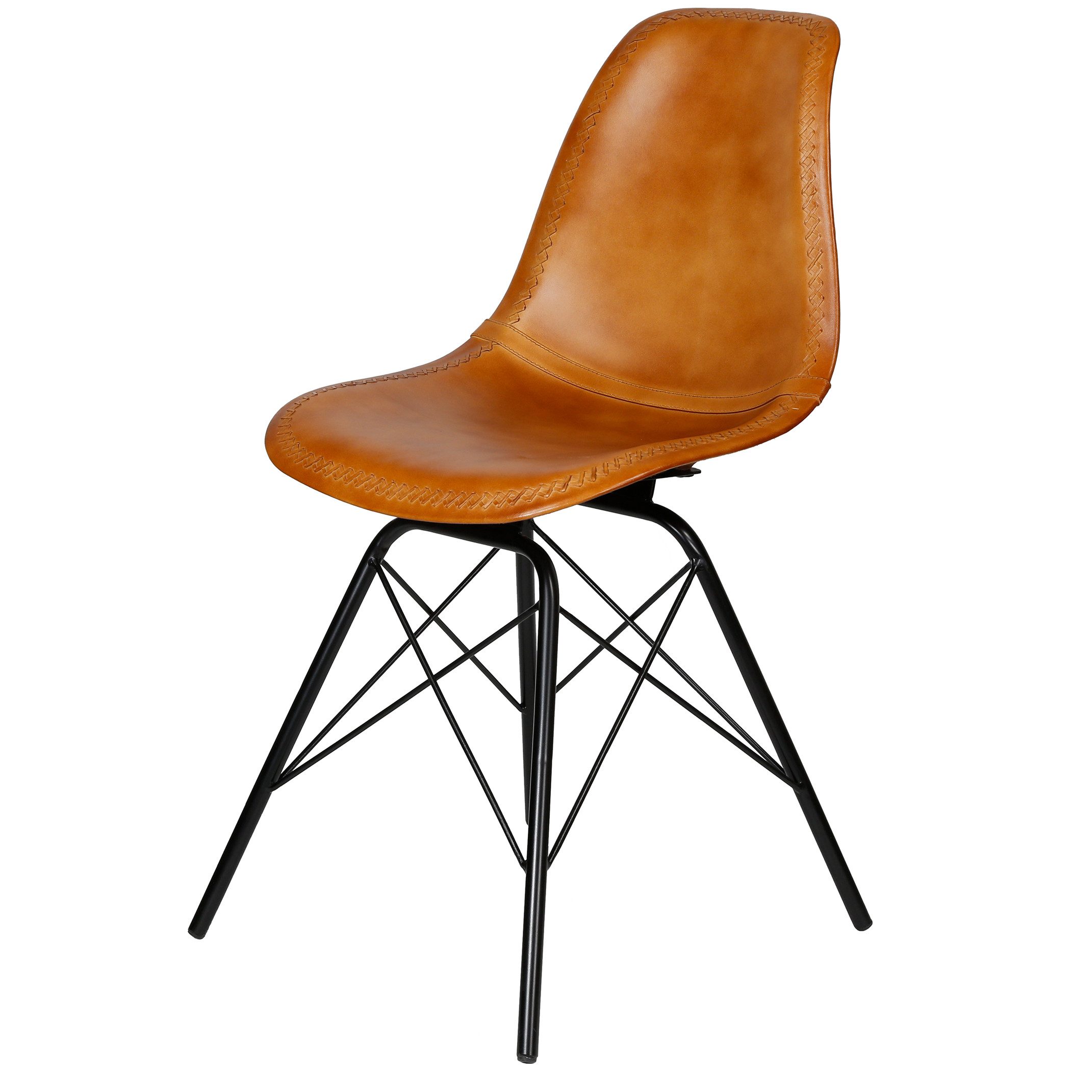 Casa Moro Esszimmerstuhl Lederstuhl Cognac Braun günstig online kaufen
