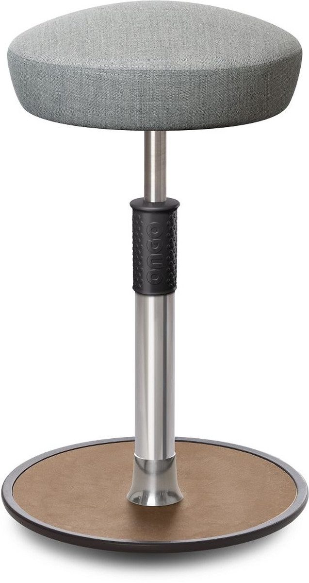 ONGO Stehhilfe Sitz- Stehhocker Free Tall Hutsitz kvadrat Remix Hellgrau chrom /Natur