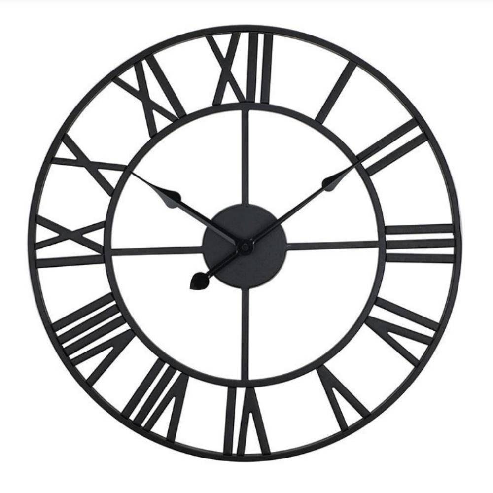 FELIXLEO Wanduhr Große Metall Wanduhr 50 cm Vintage-Wanduhr Leise Römischen Ziffern