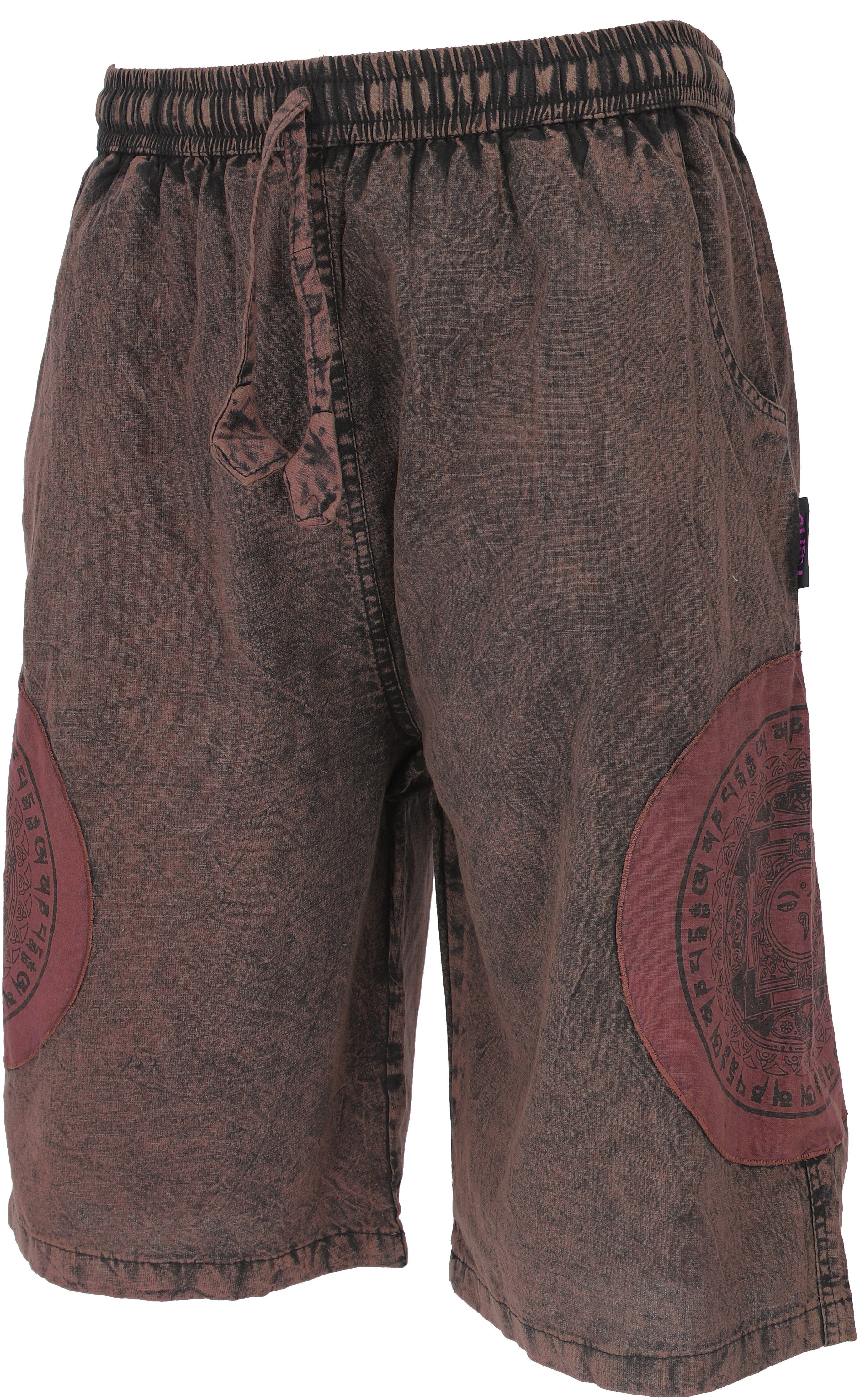 Guru-Shop Relaxhose Ethno Yogashorts, Stonwasch Patchwork günstig online kaufen