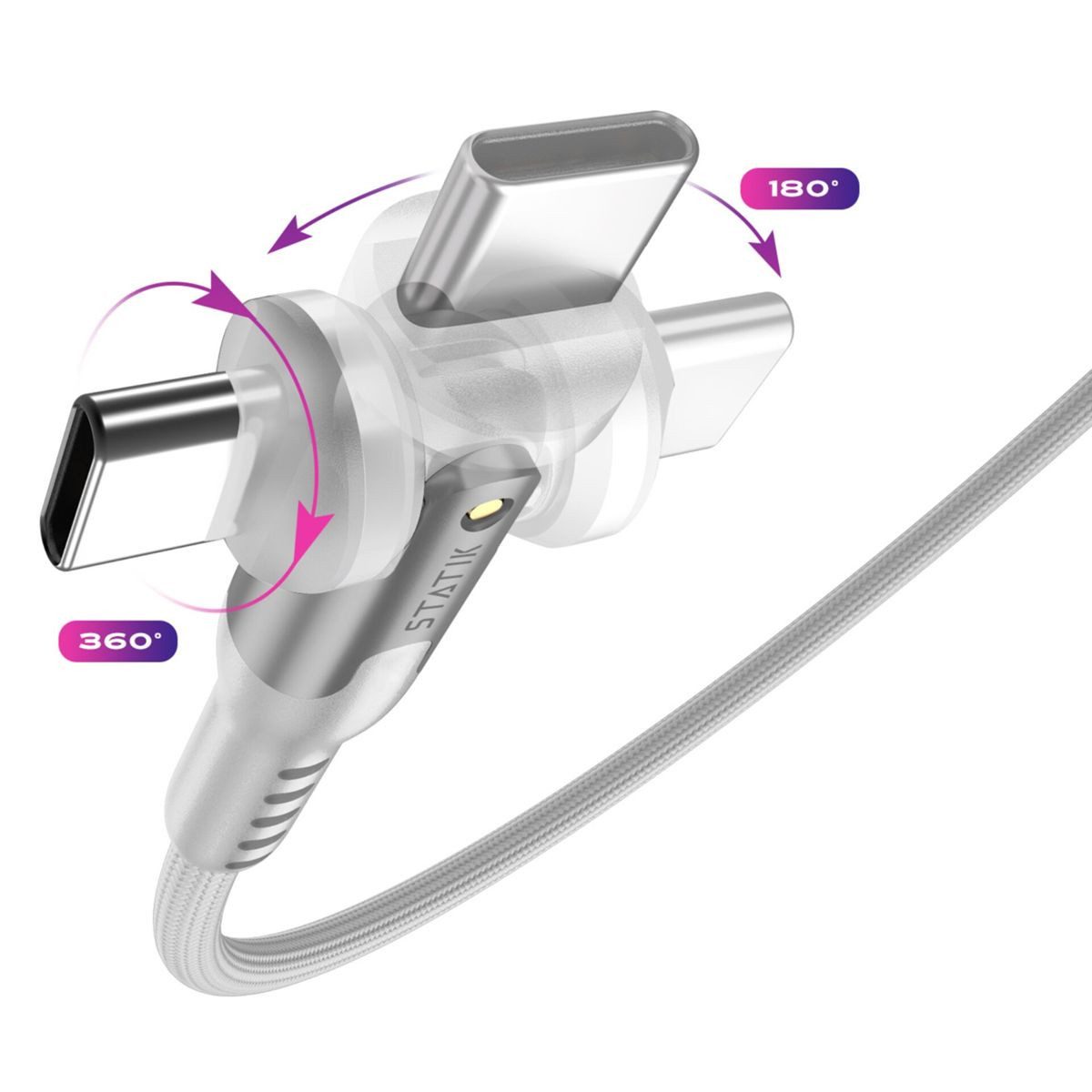 STATIK PowerPivot Pro rotating 2-in-1 USB-C Cable Smartphone-Adapter