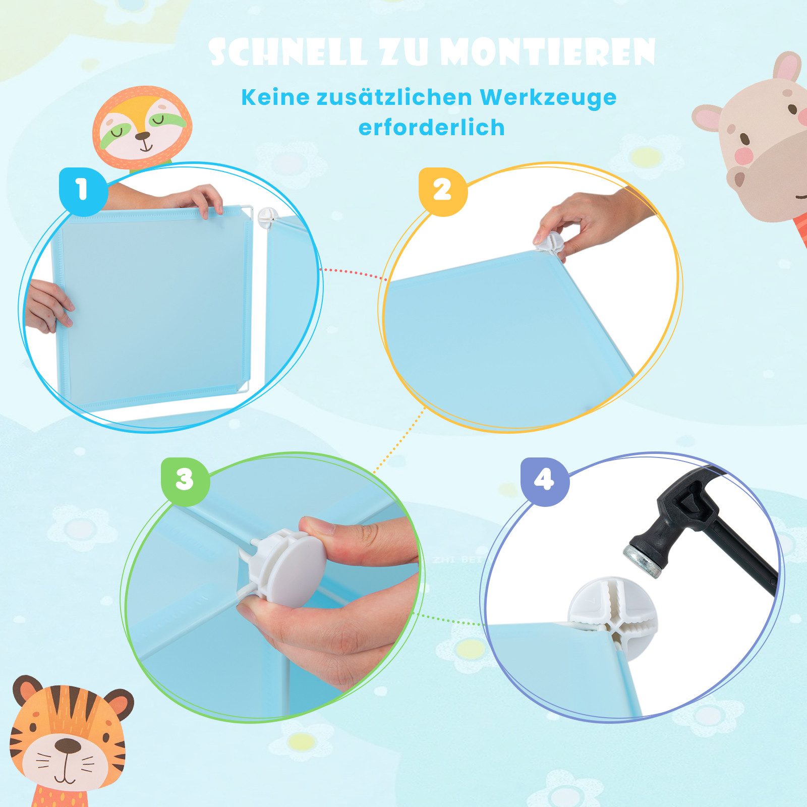 KOMFOTTEU Kleiderständer, Kleiderschrank Kinderregal mit Türen & Aufhängern