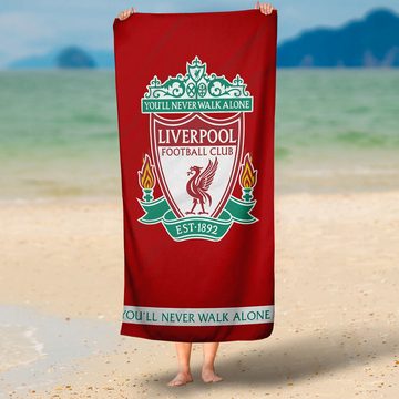 BERONAGE Strandtücher FC Liverpool Badetuch The Reds 70x140, 100% Baumwolle (1-St), Frottee in Velours-Qualität