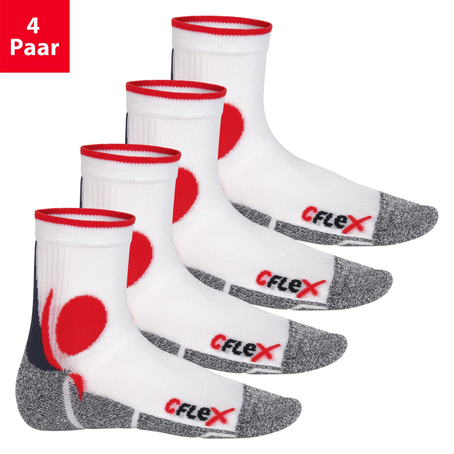 CFLEX Спортивные носки Damen und Herren Running Funktionssocken (4 Paar) Laufsocken