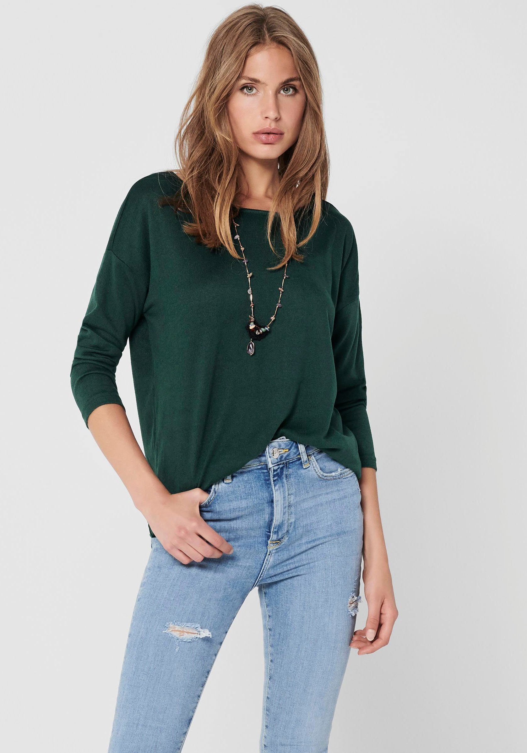 ONLY 3/4-Arm-Shirt ONLELCOS 4/5 SOLID TOP Green Gables MELANGE | Shirts